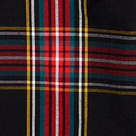 Tartan stretch poplin shirt in signature fit STEWART TARTAN BLACK RE factory: tartan stretch poplin shirt in signature fit for women