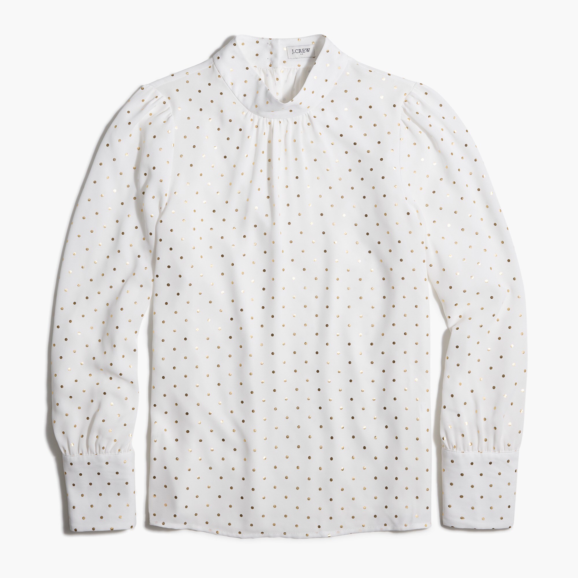long-sleeve shirred mockneck top for women
