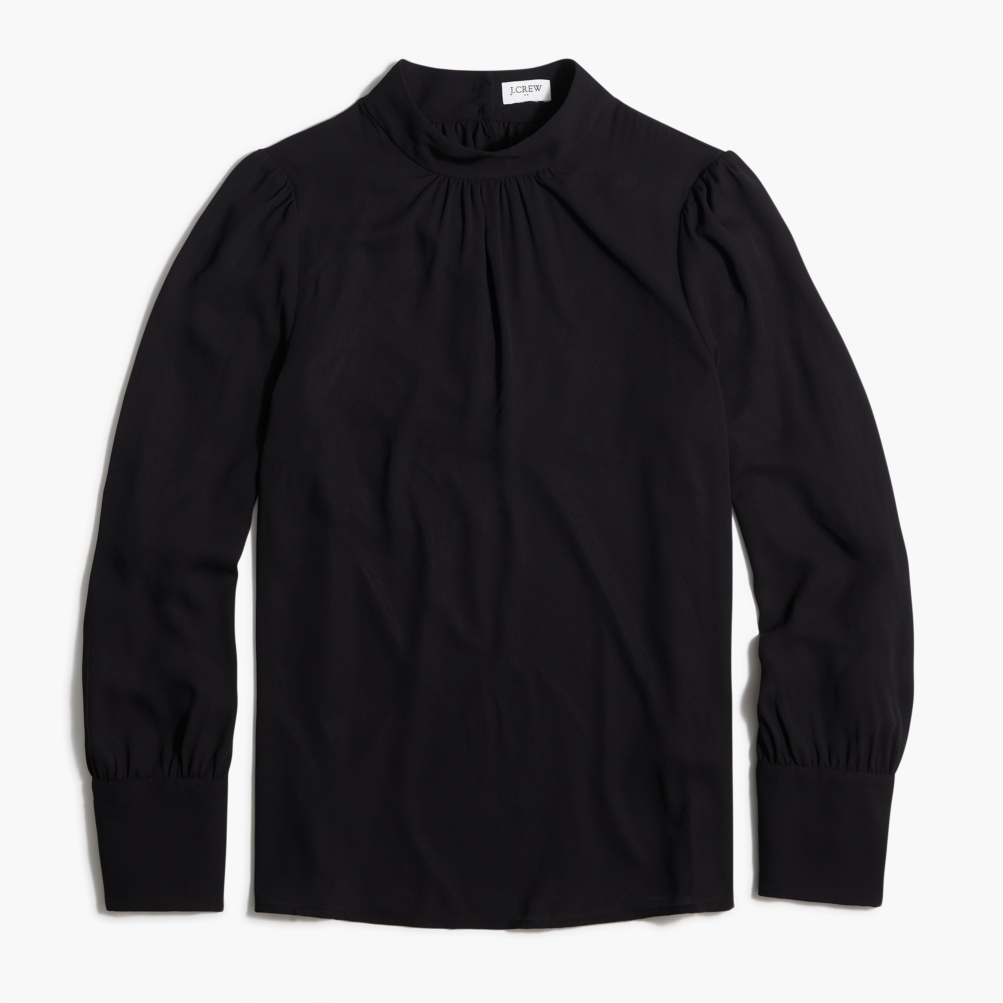 Factory: Long-sleeve Shirred Mockneck Top For Women Factory: Long-sleeve Shirred Mockneck Top For Women