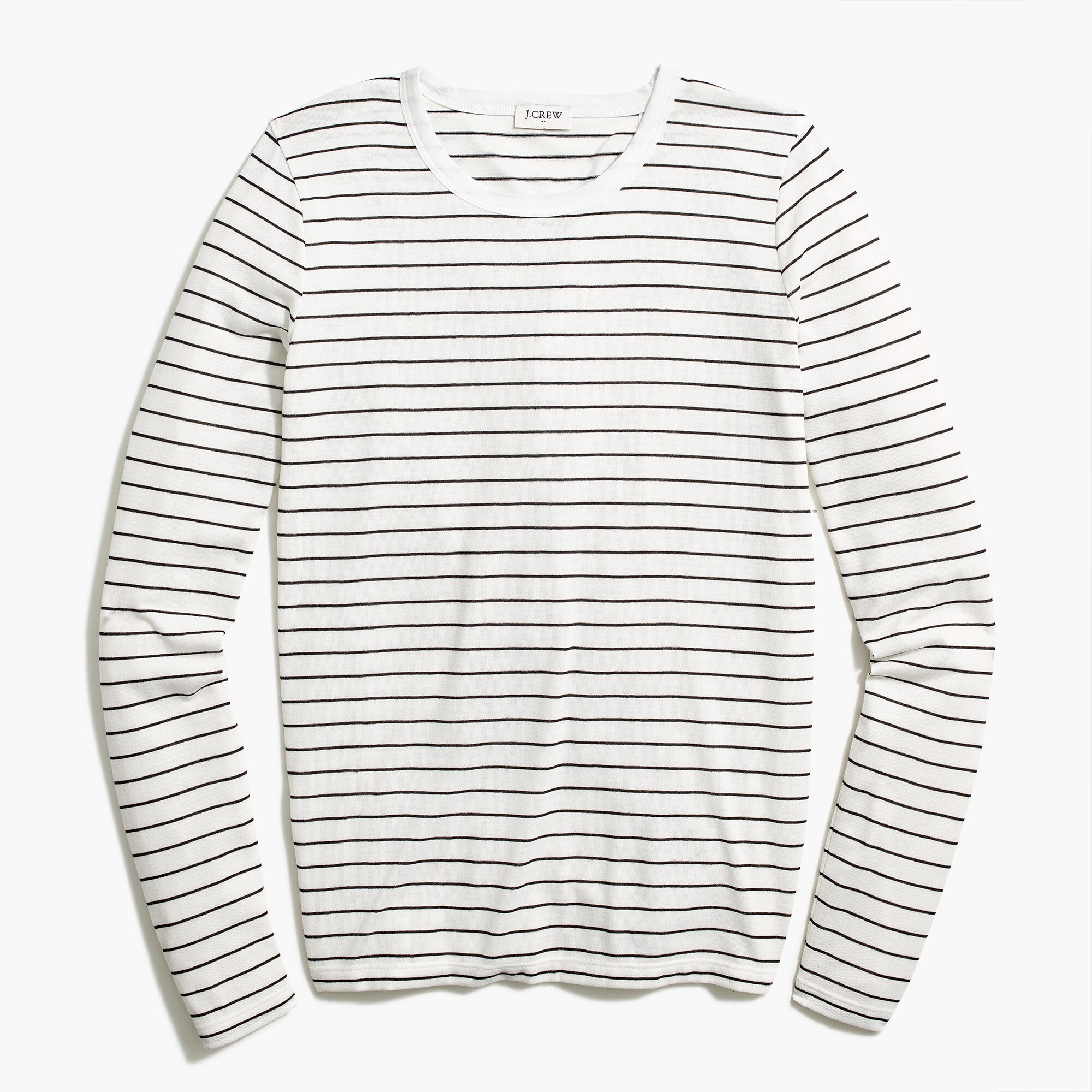 striped long-sleeve athleisure tie-back tee for women
