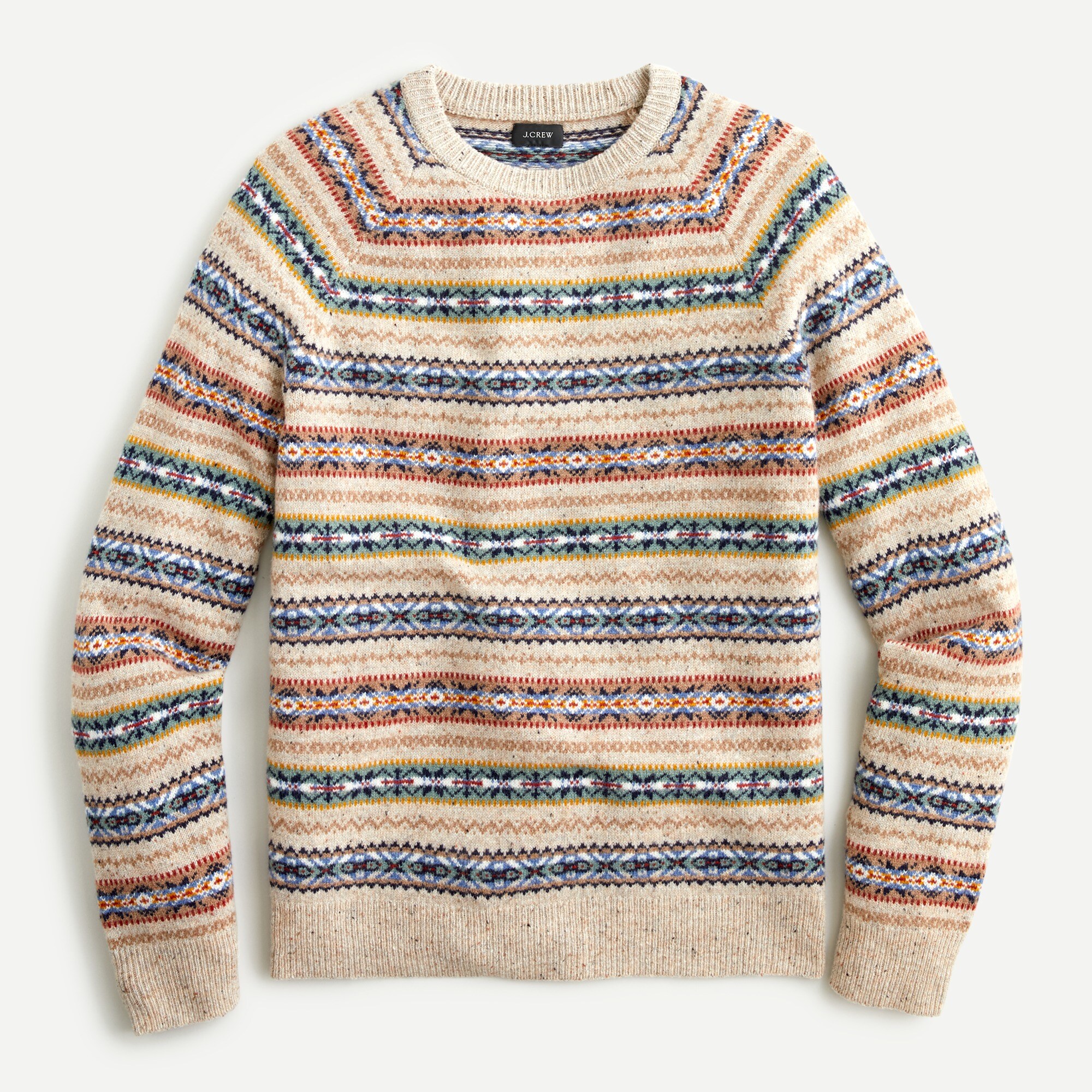 J.Crew Fair Isle Lambswool blend Crewneck Sweater For Men