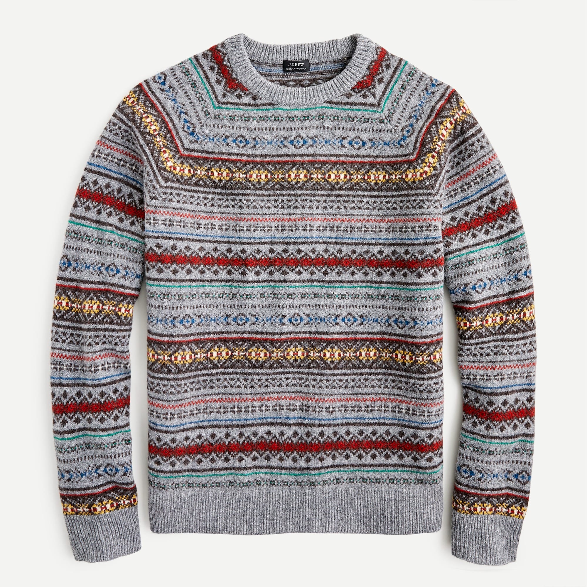 J.Crew: Fair Isle Lambswool Crewneck Sweater For Men