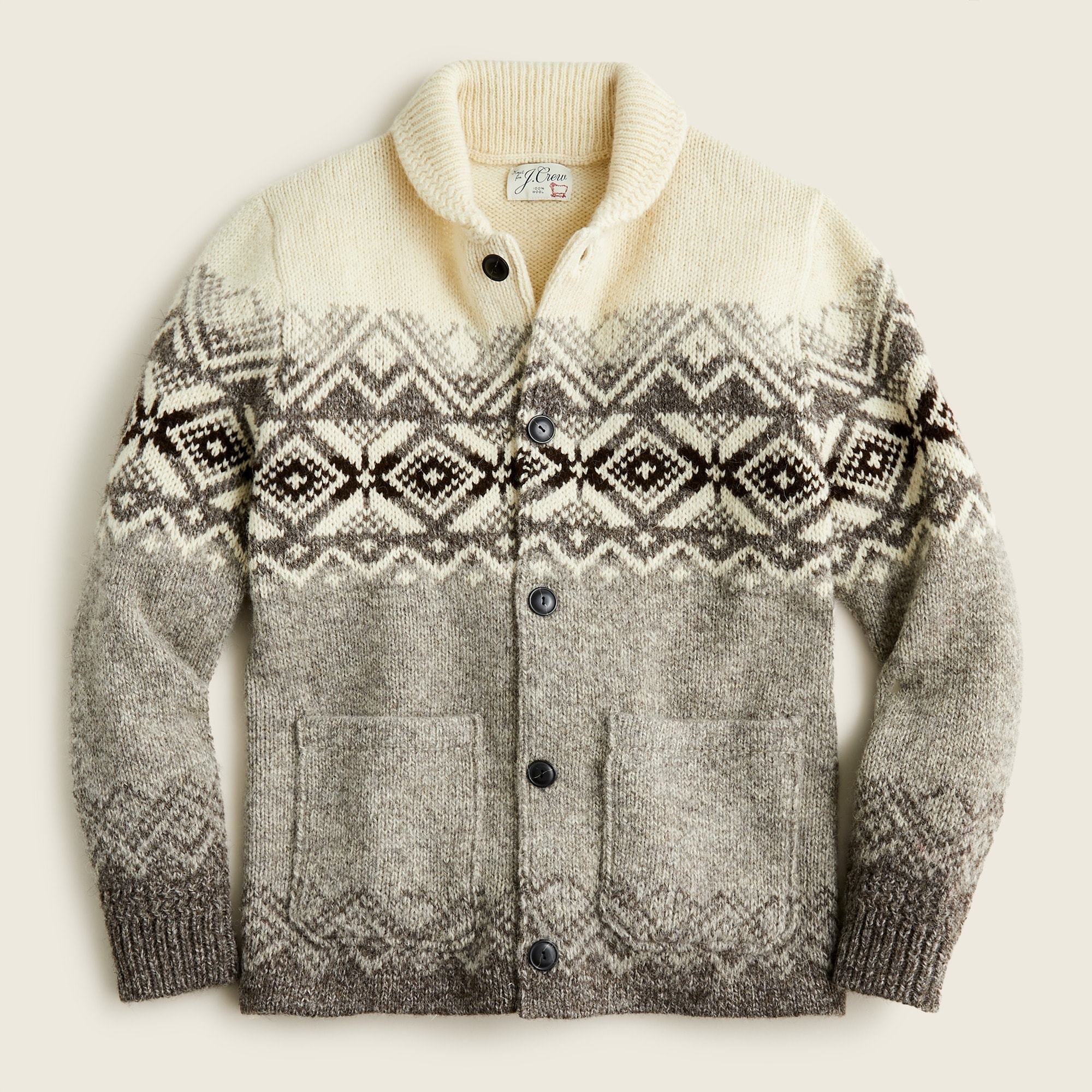 mens fair isle cardigan sweater