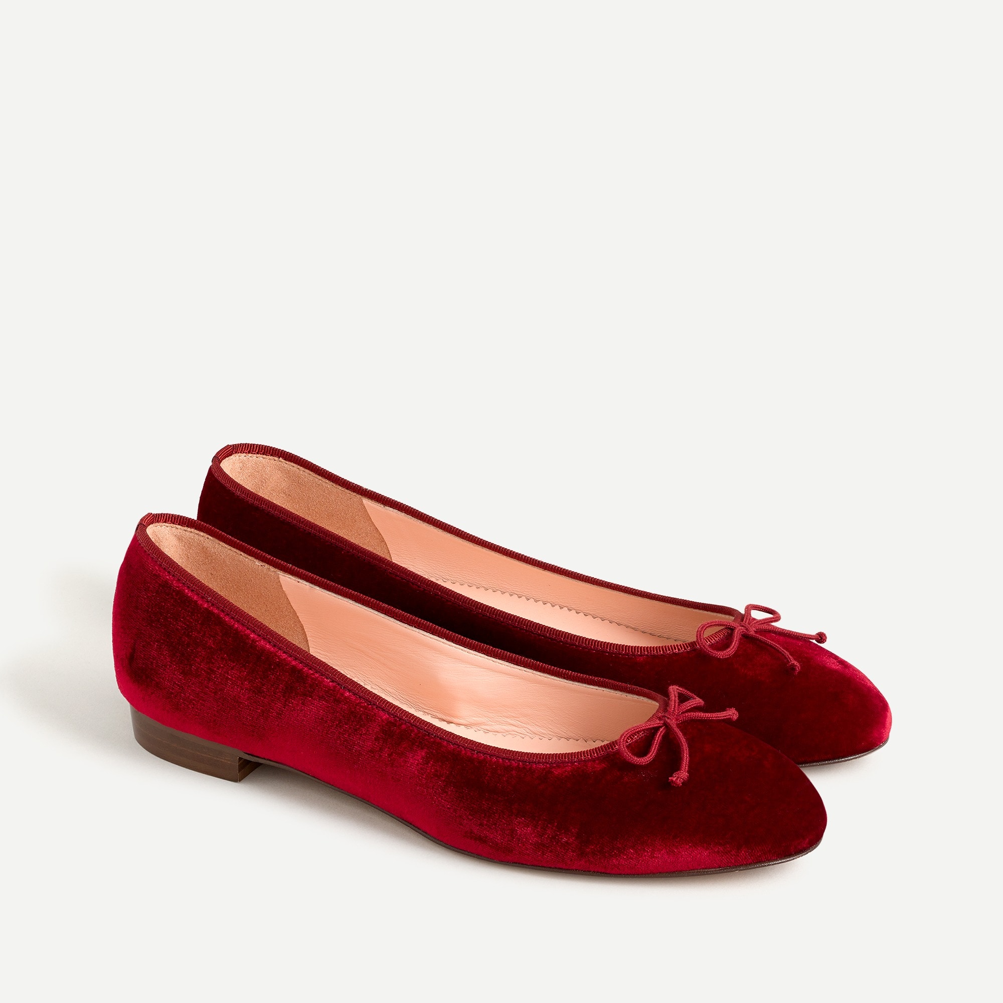 red velvet ballet flats