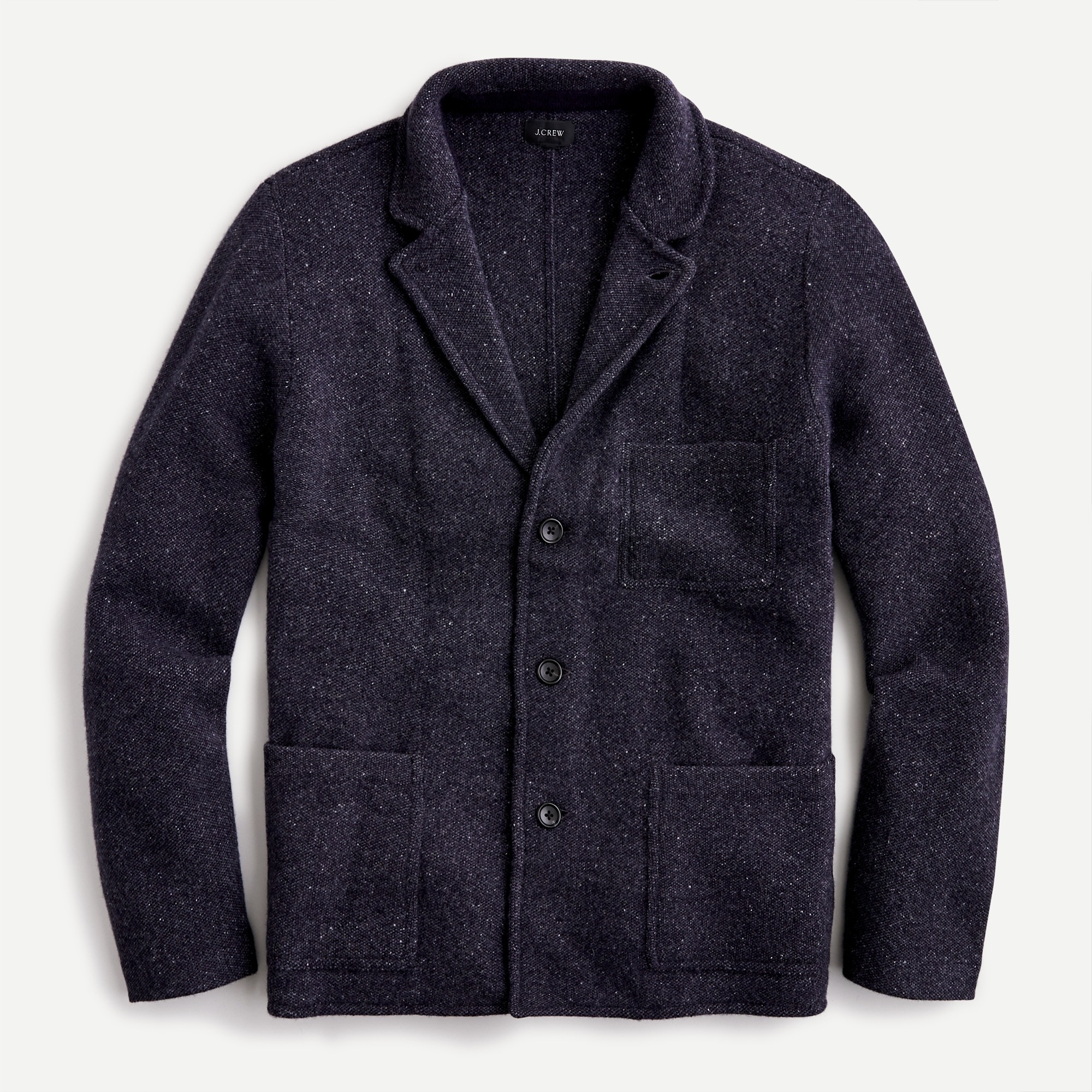 Merino wool-blend donegal birdseye sweater-blazer