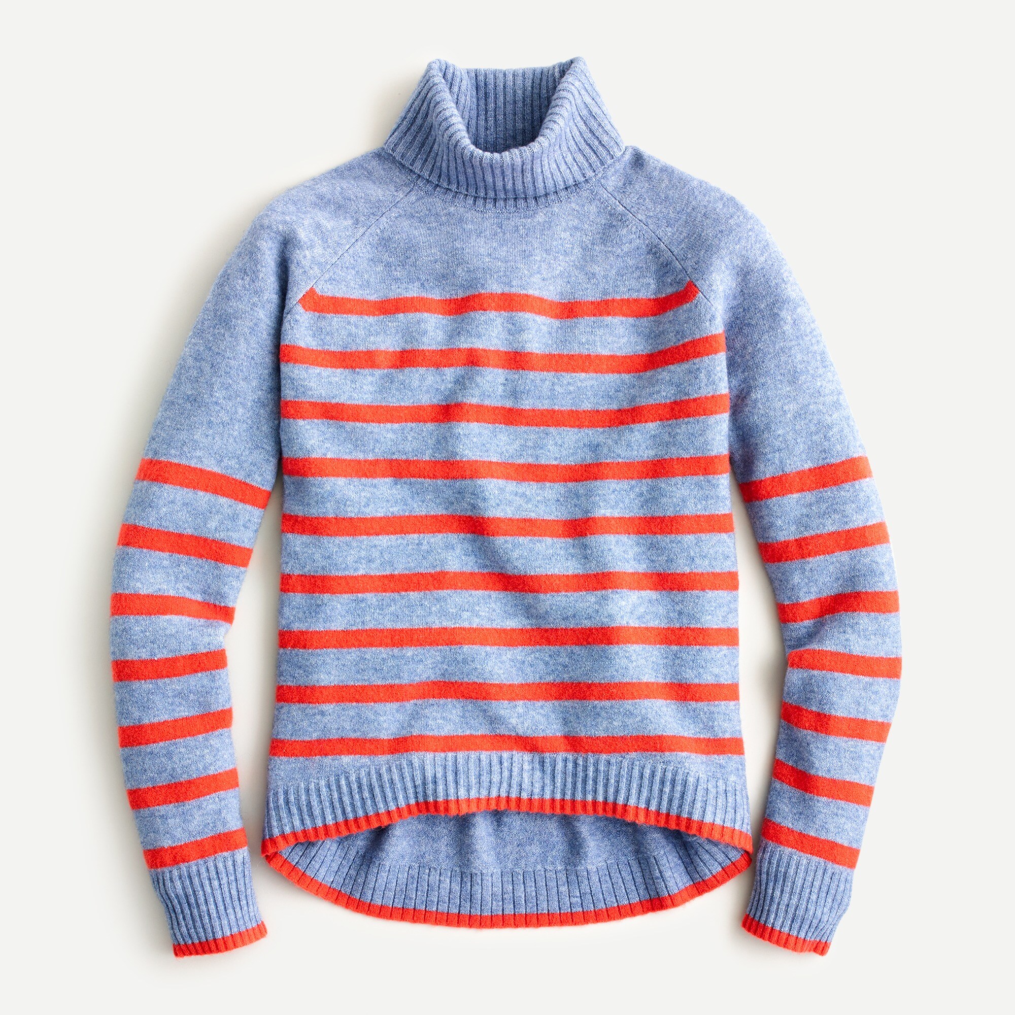J.Crew: Tipped Turtleneck Sweater In Striped Supersoft Yarn For Women