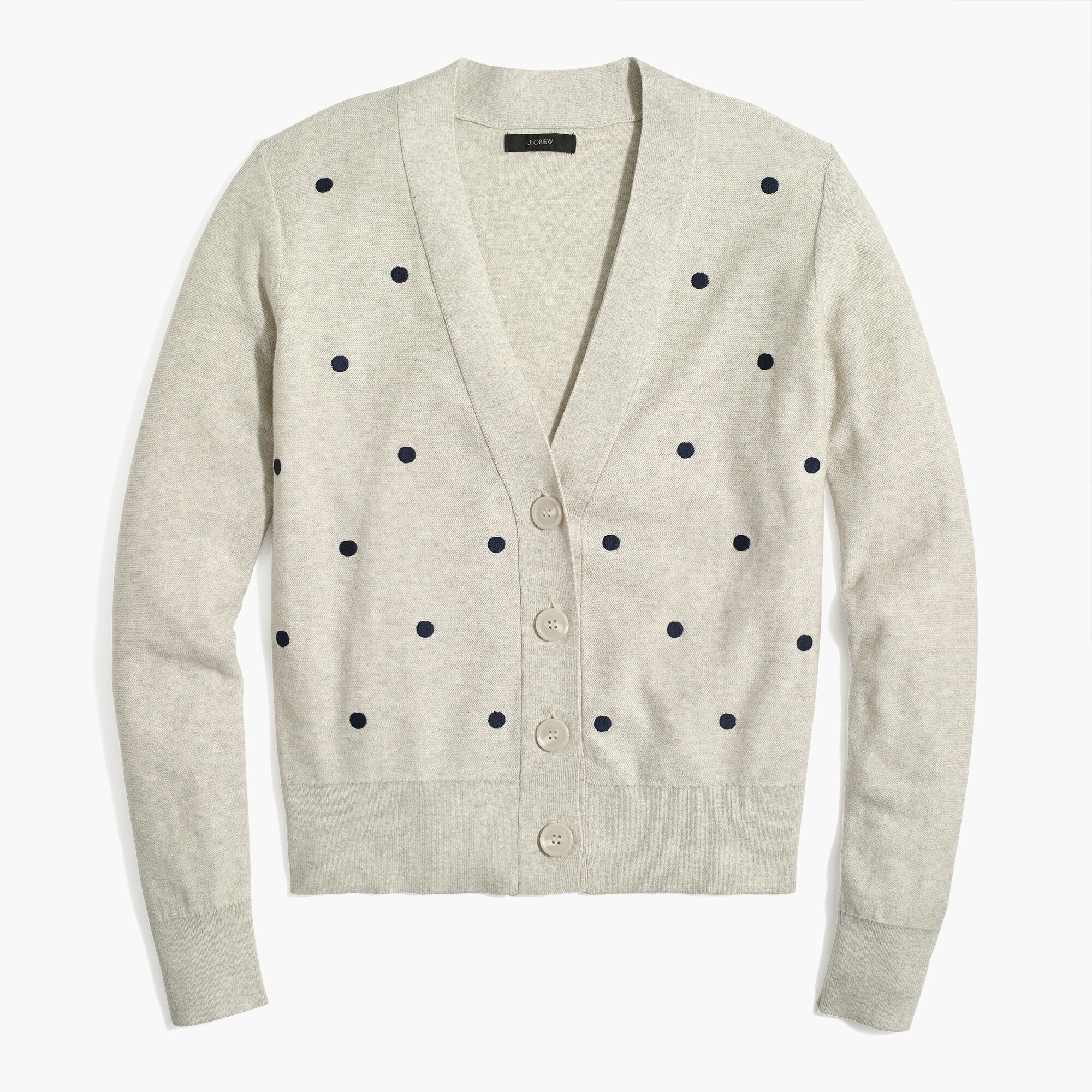 dotted v-neck cotton cardigan sweater for women