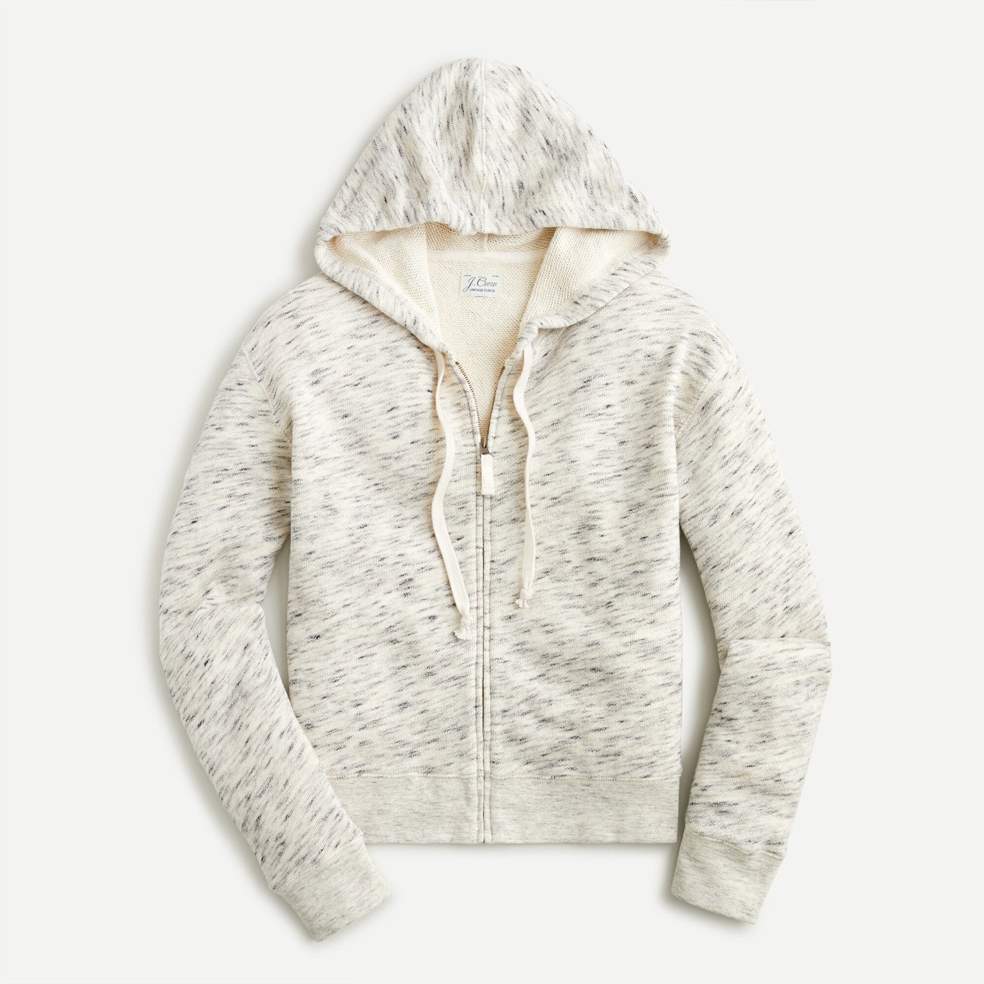 Vintage cotton terry cropped hoodie in speckle