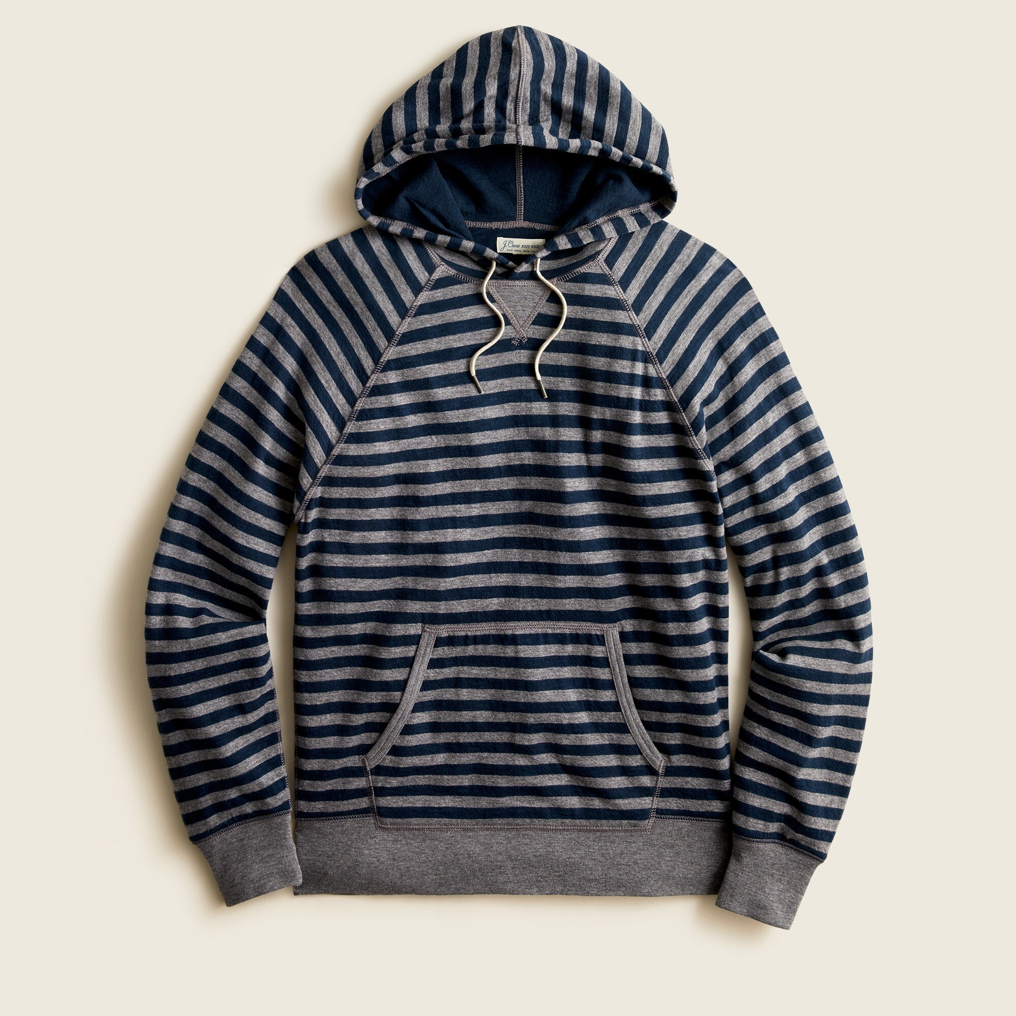 Double-knit pullover hoodie in stripe