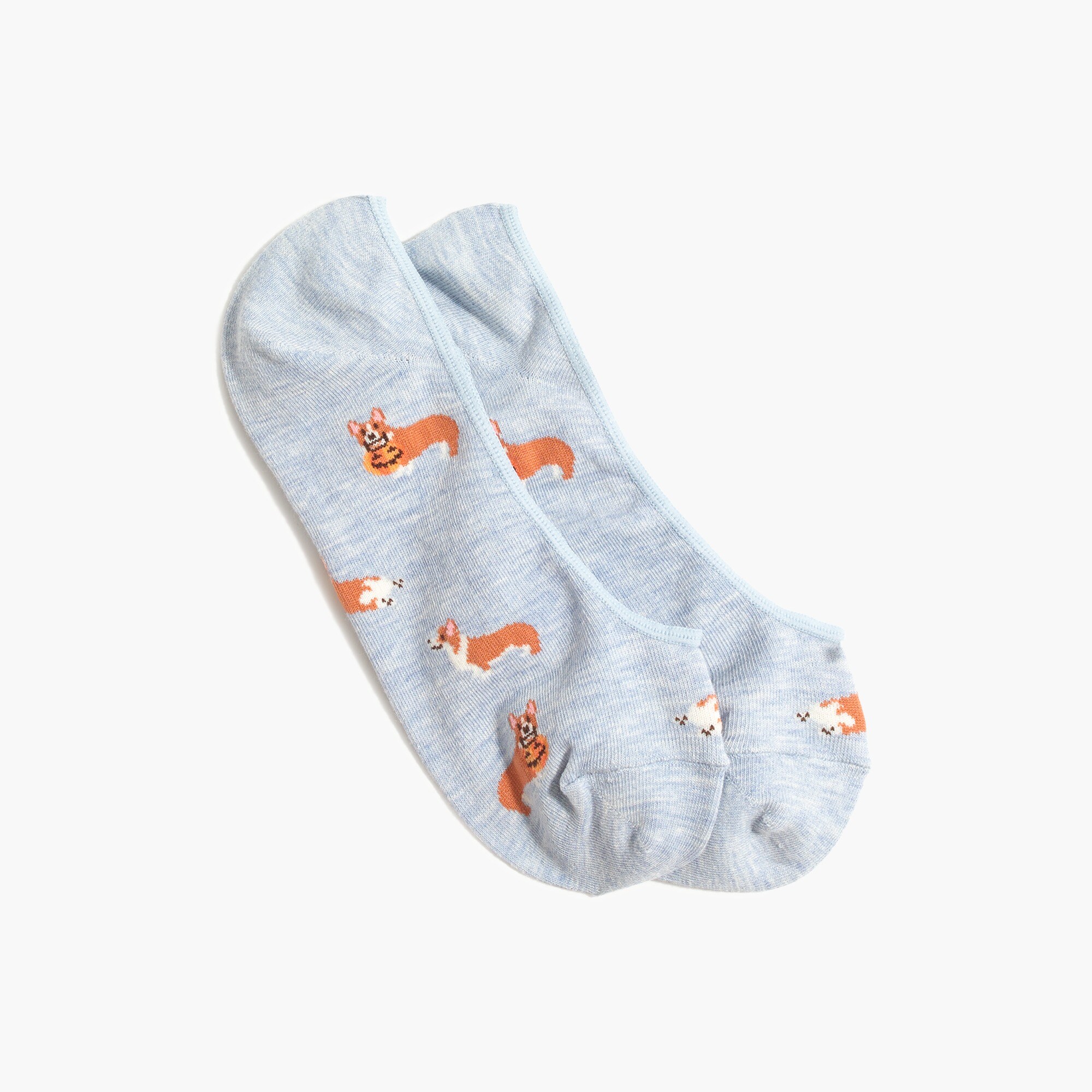 Corgi pumpkin no-show socks