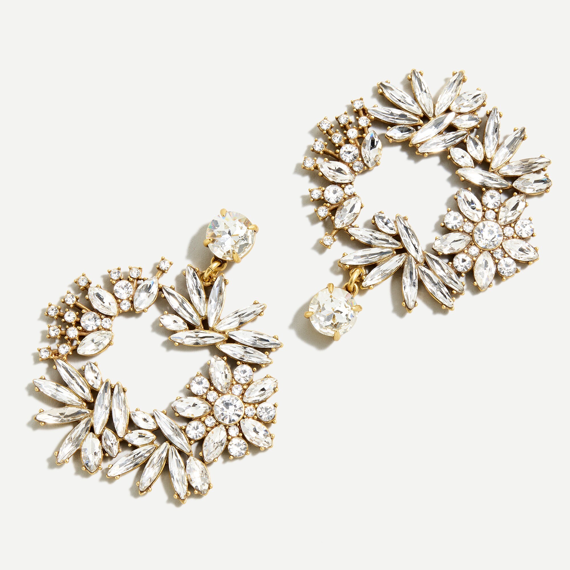 Crystal circle statement earrings