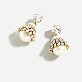 Crystal and pearl drop earrings