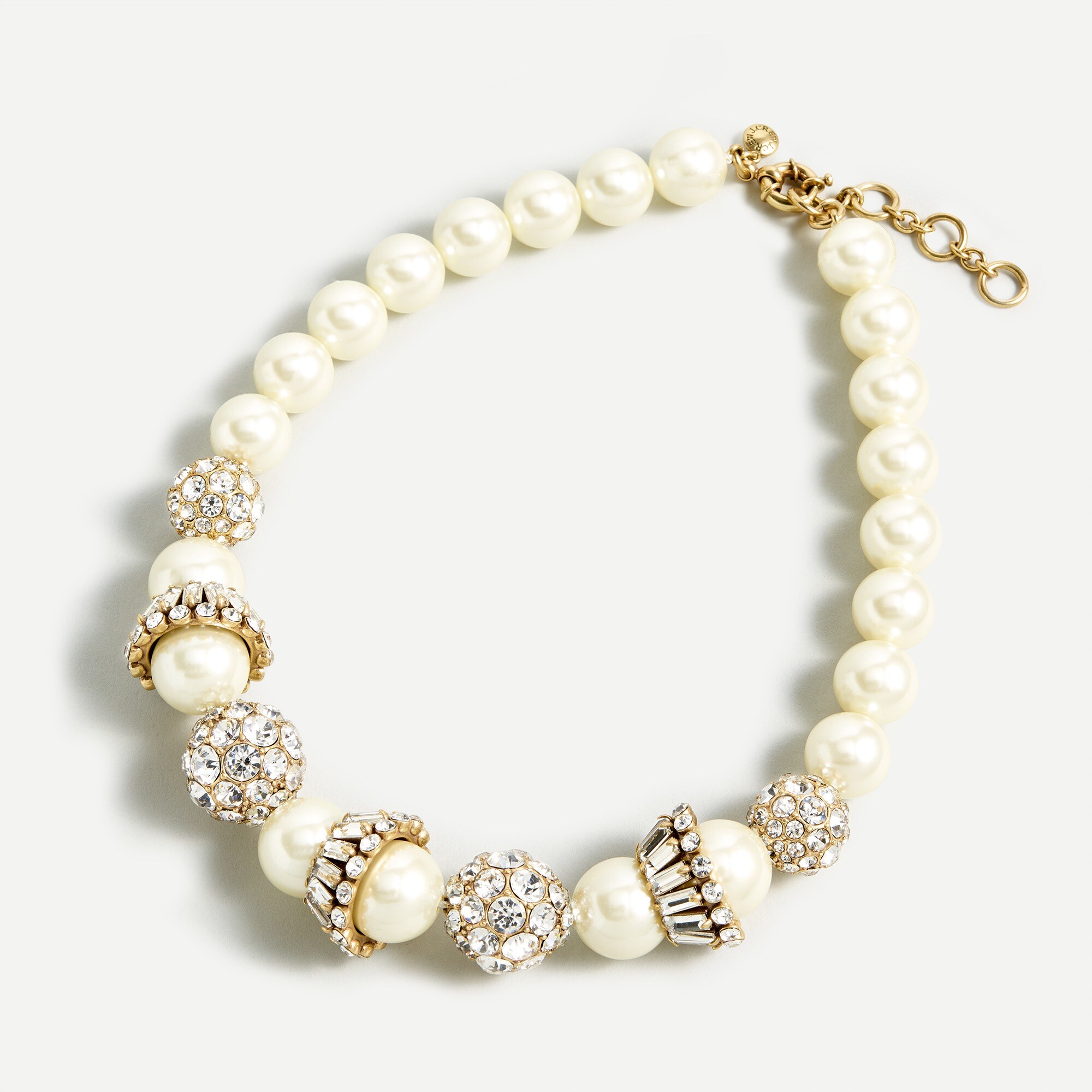 Crystal and pearl choker necklace