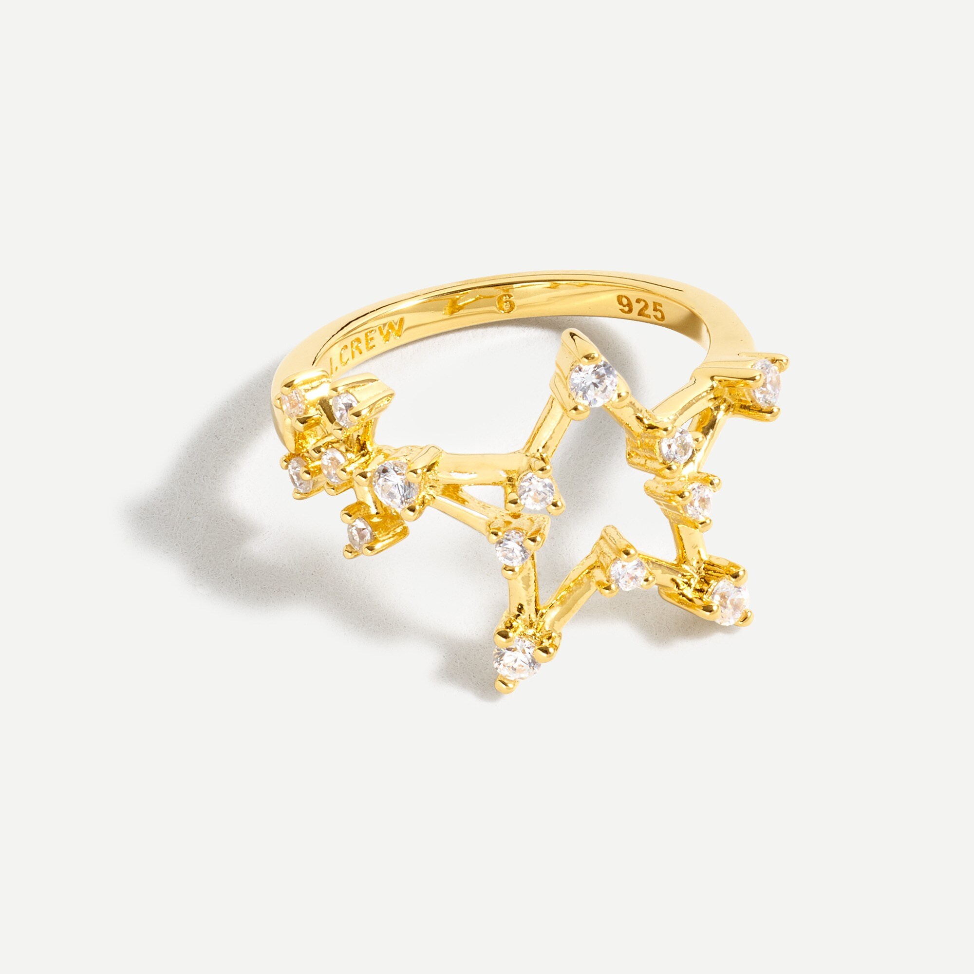 Demi-fine 14k gold snow-star ring