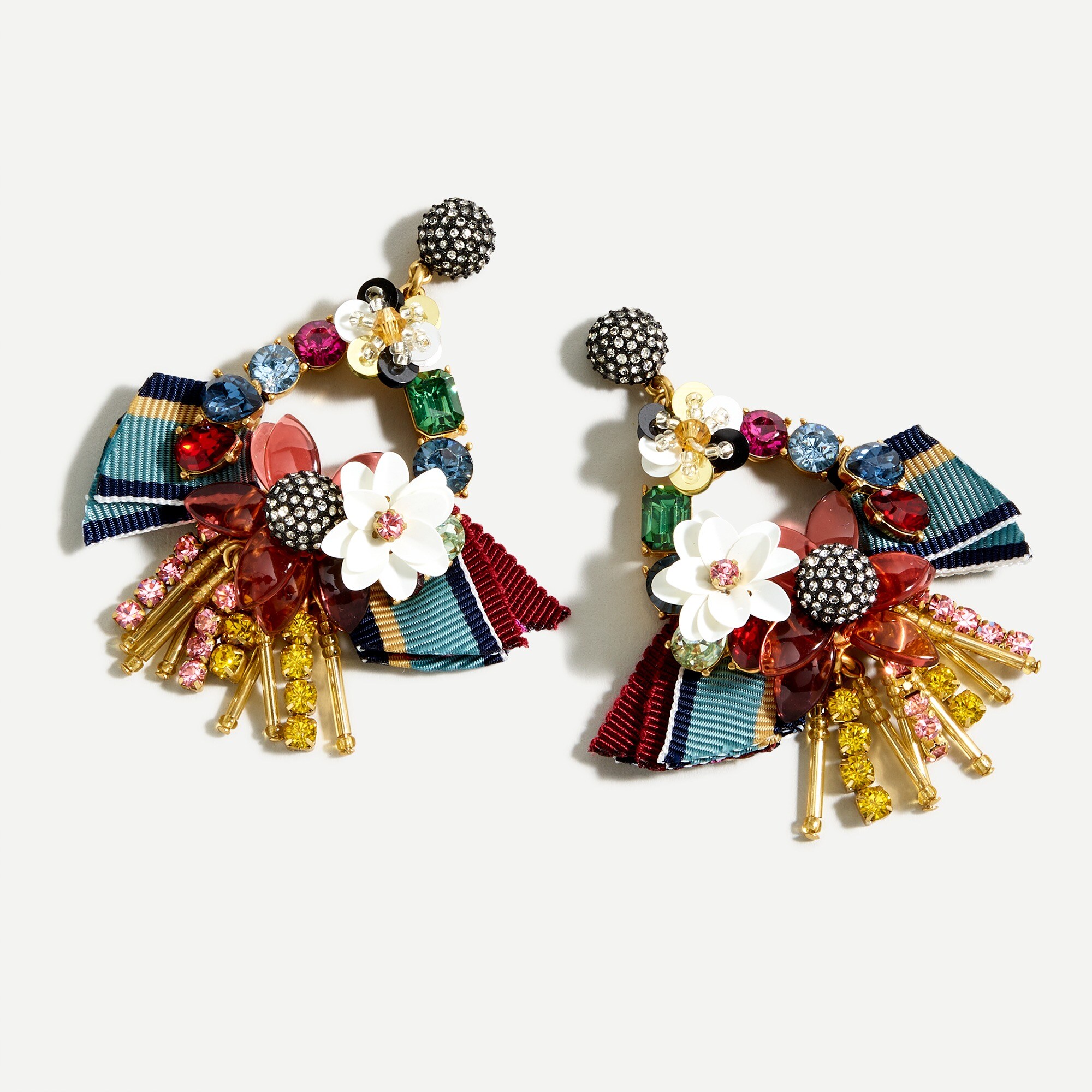 Mixed-medium statement earrings