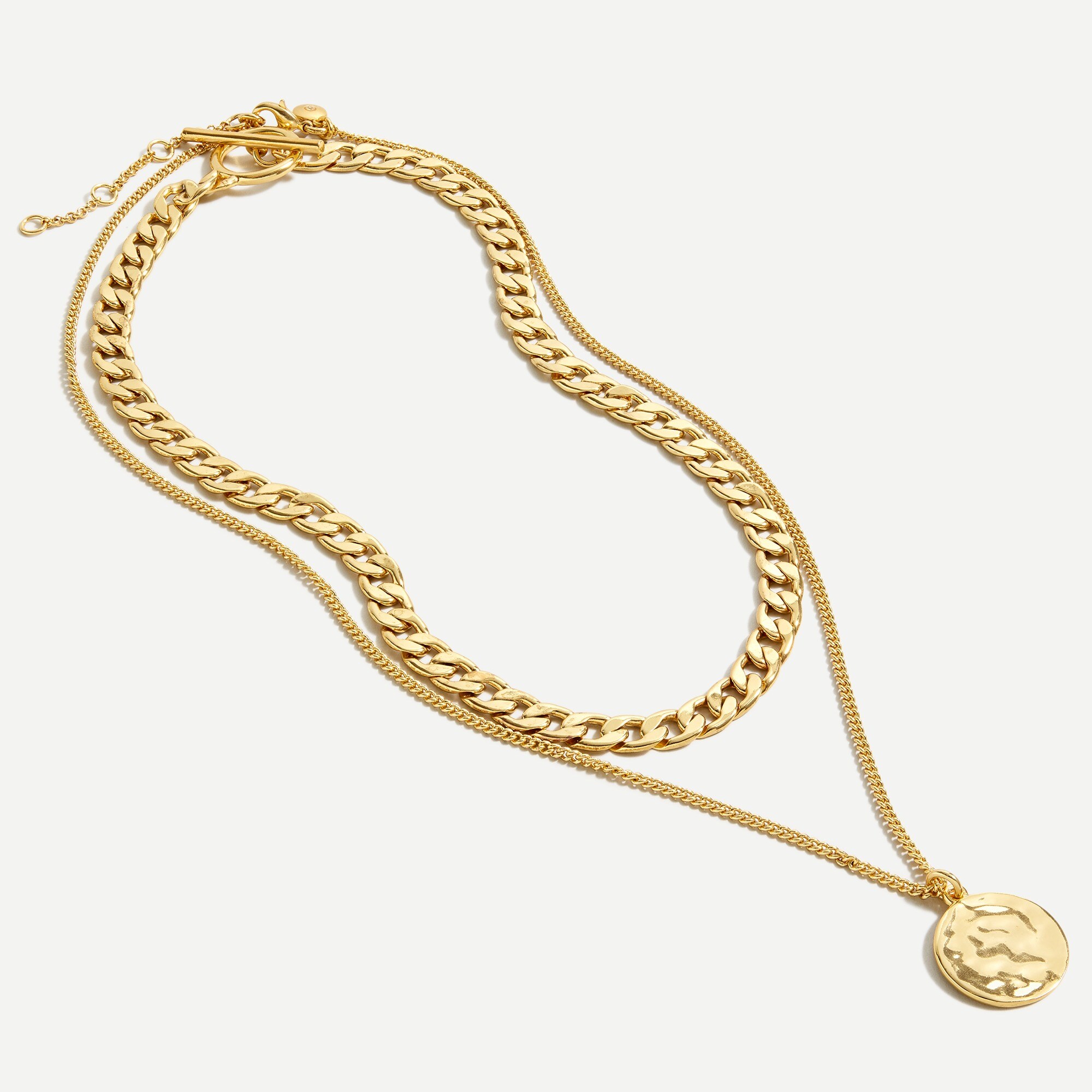 Gold chain toggle necklace