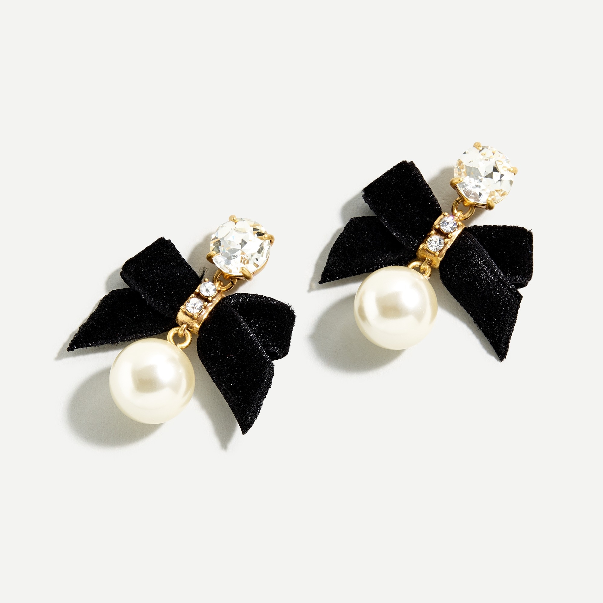 Festive bow pearl earrings