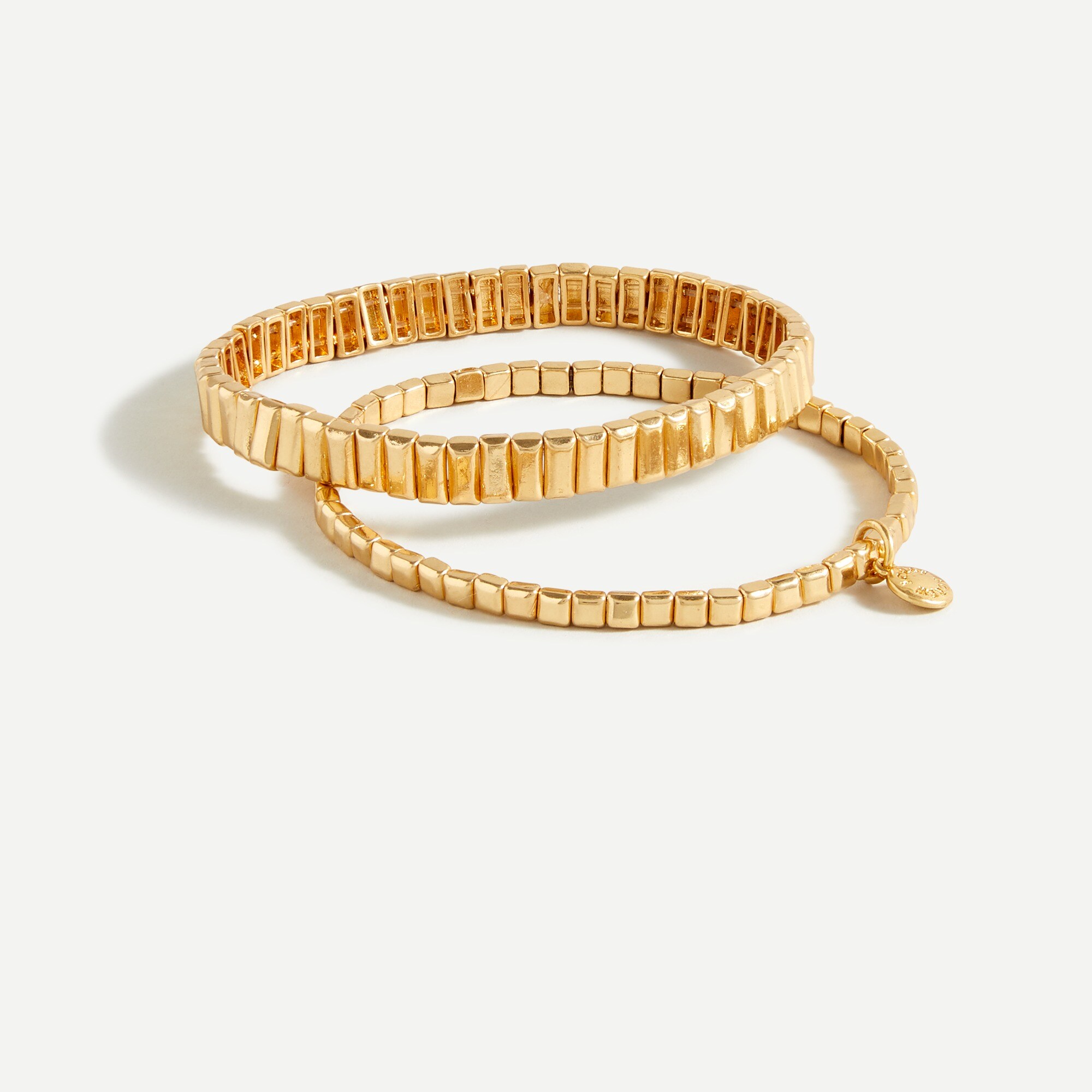 Stackable gold stretch bracelet set