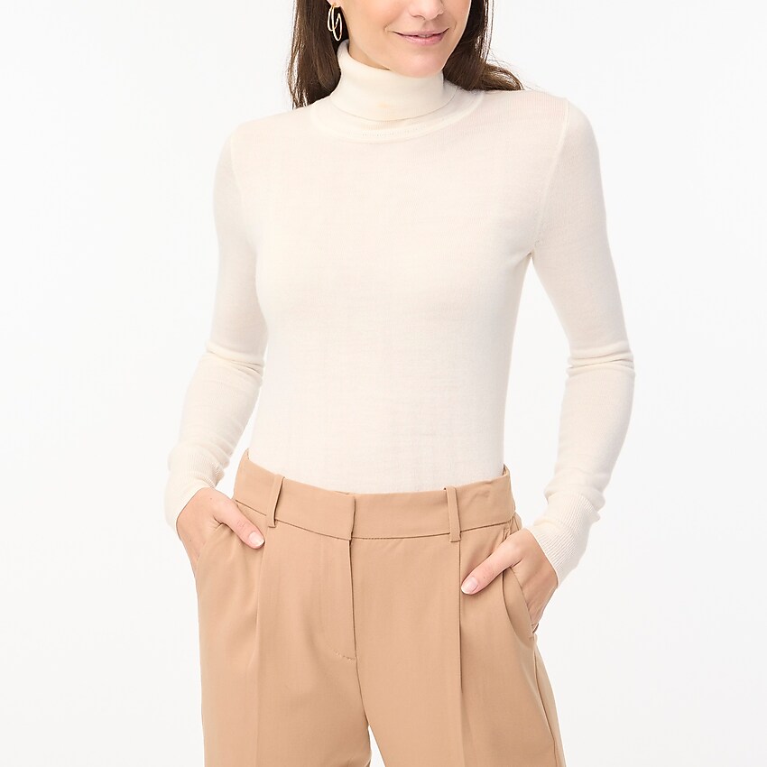factory: machine washable merino wool-blend turtleneck for women, right side, view zoomed