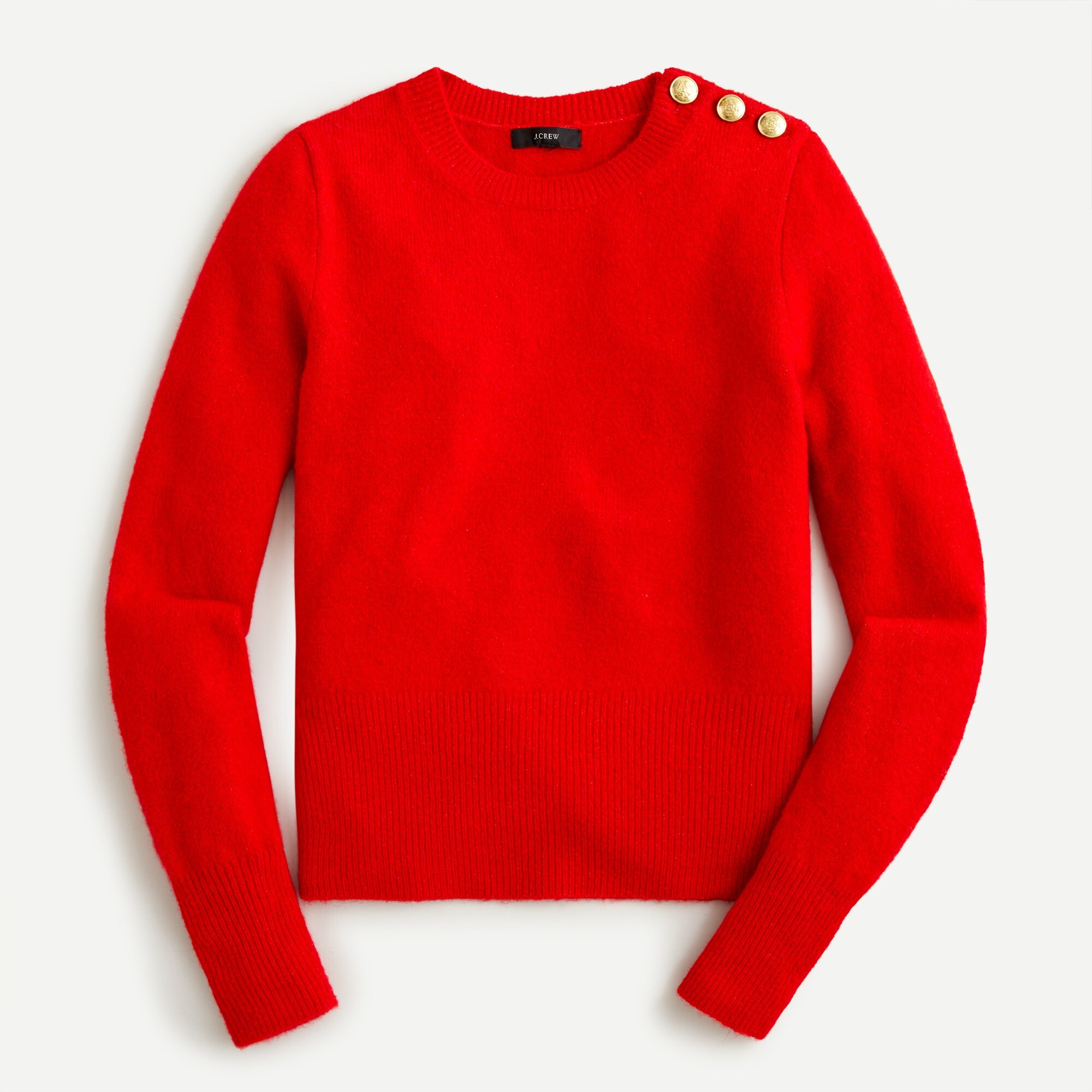 Crewneck sweater with shoulder buttons