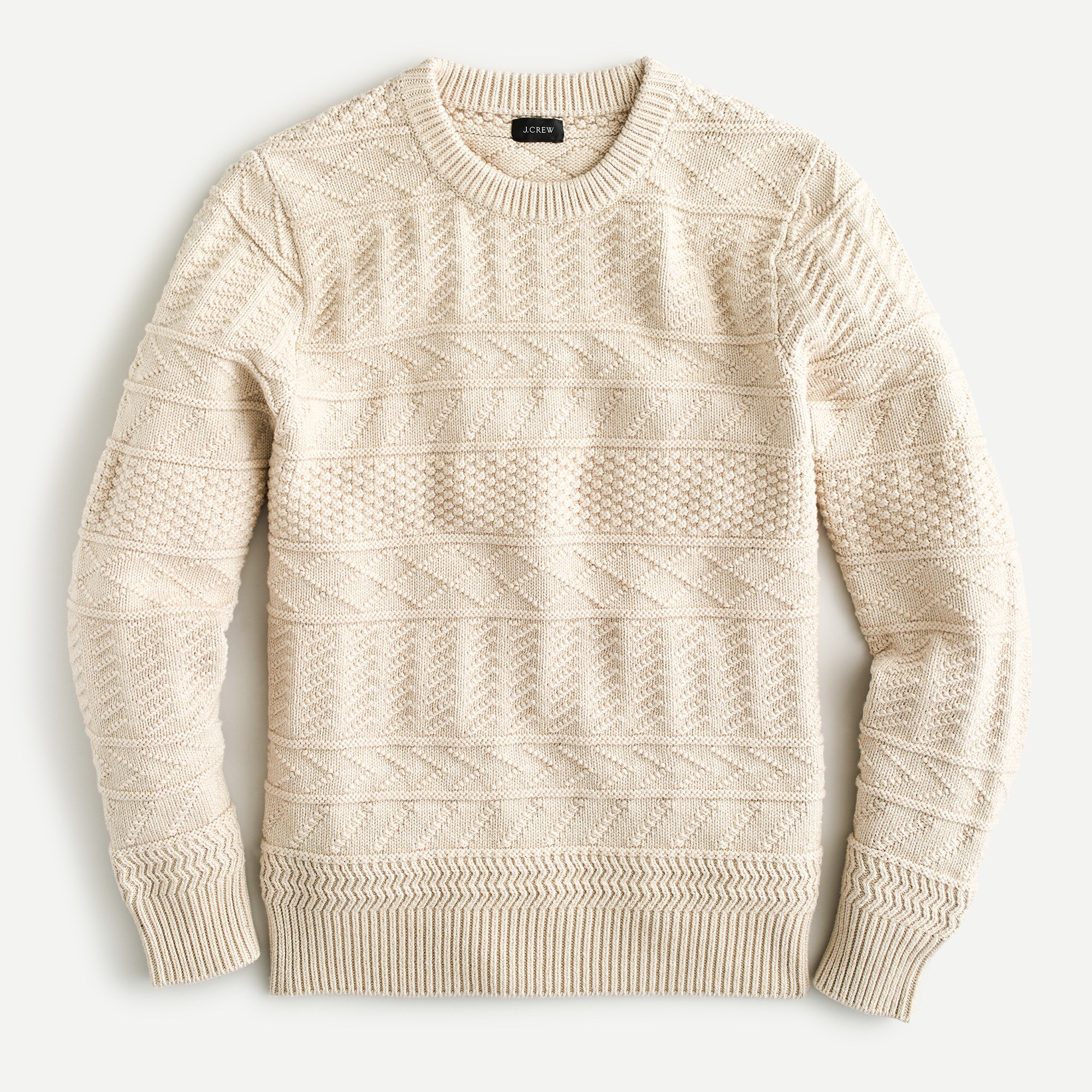 Crew Neck Guernsey Jersey Jumper Fallow Wool And Cotton Blend 