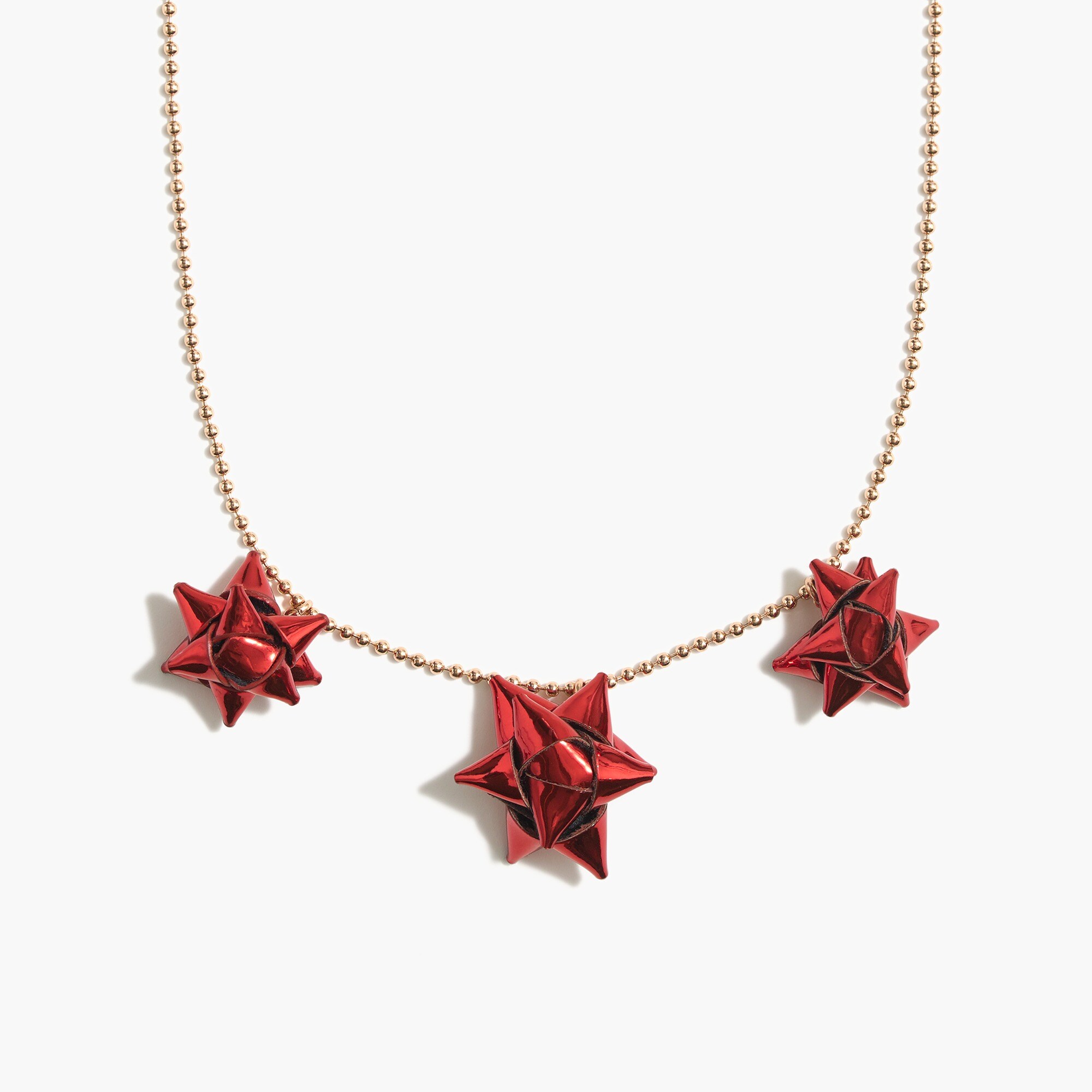 Girls' holiday present bow necklace