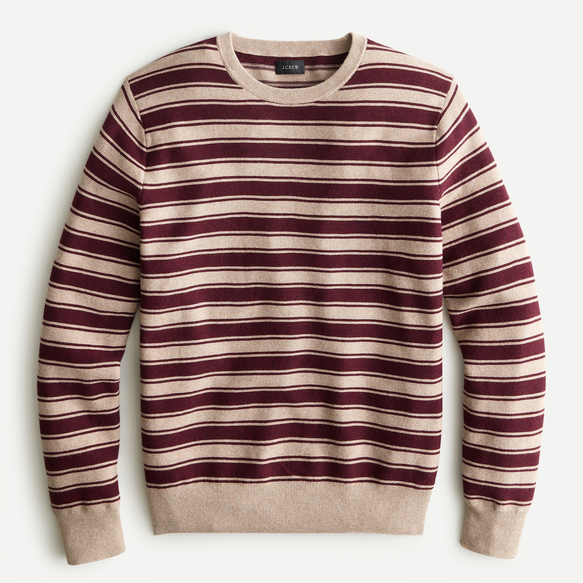 Cotton crewneck sweater in garter stitch deals