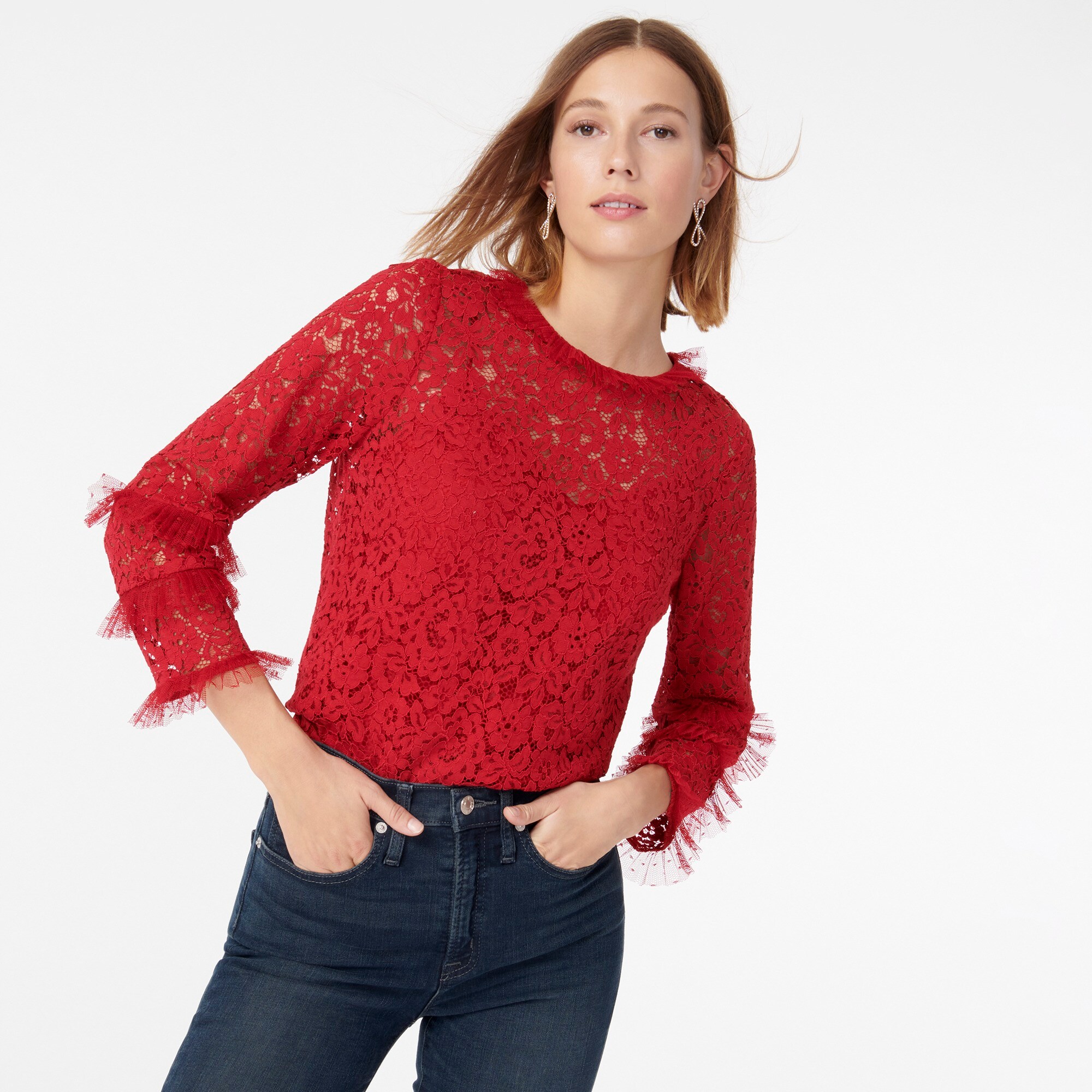 ruffle lace top