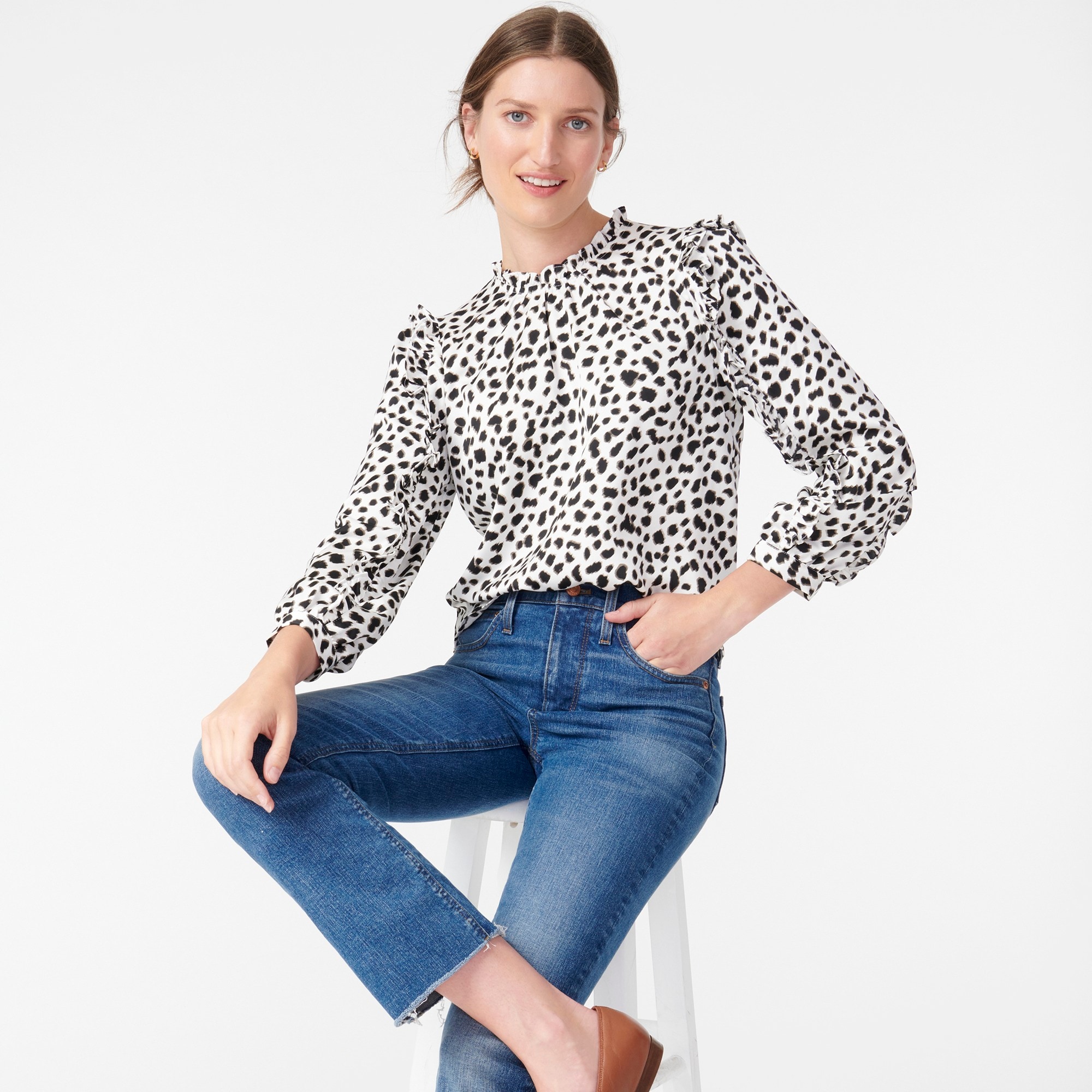 j crew hammered satin top
