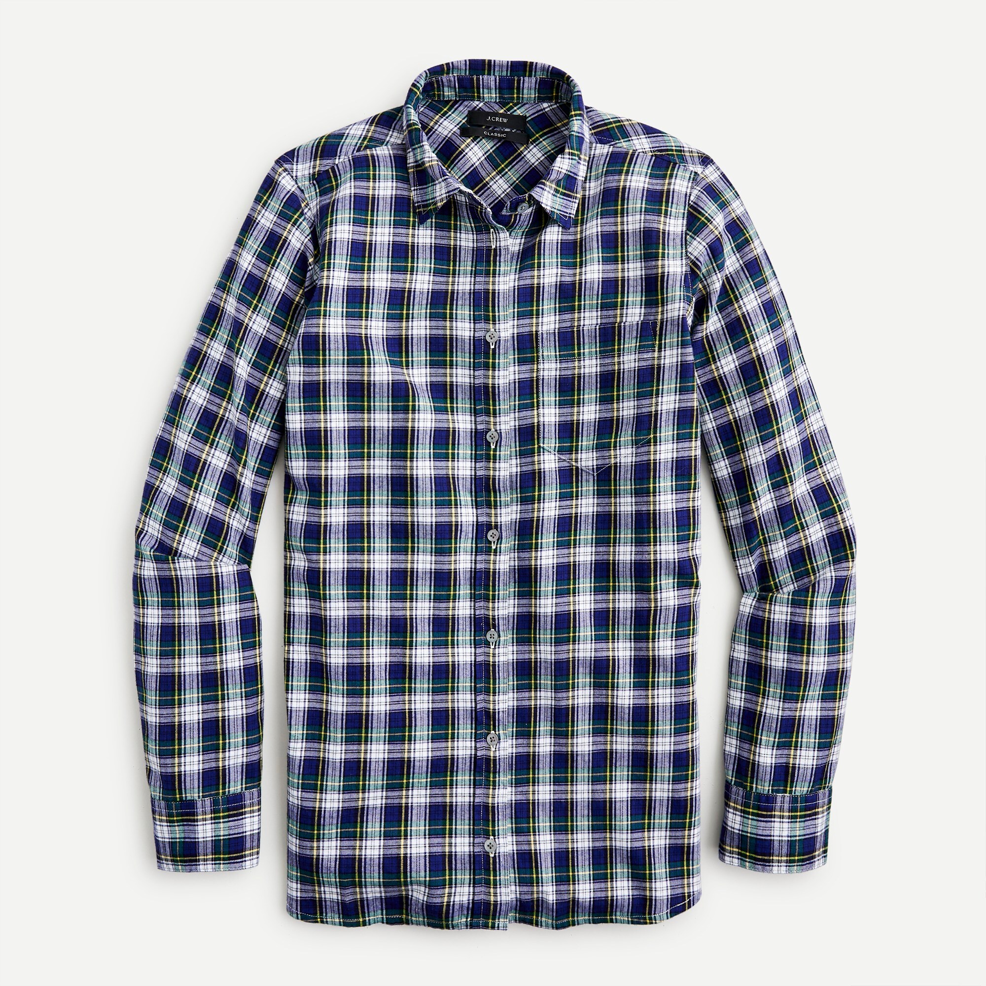Classic-fit boy shirt in Campbell plaid flannel