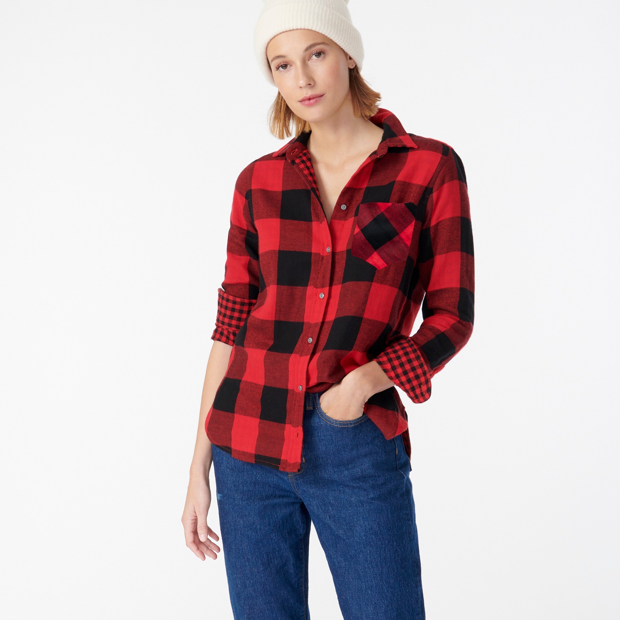 women's buffalo print shirt