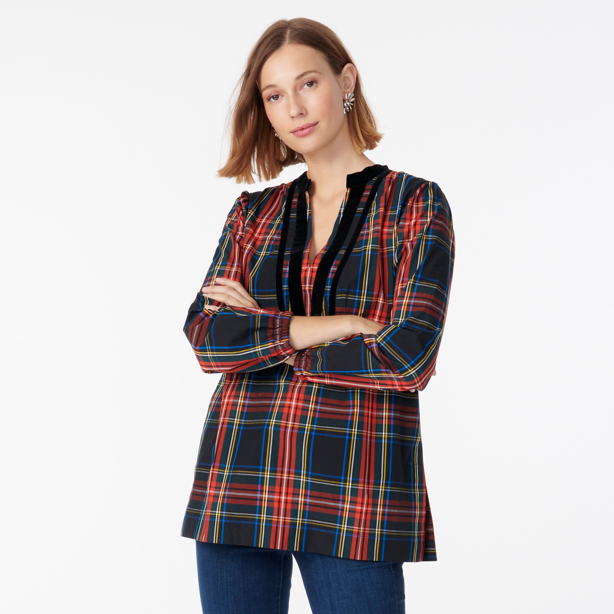j crew velvet plaid pants