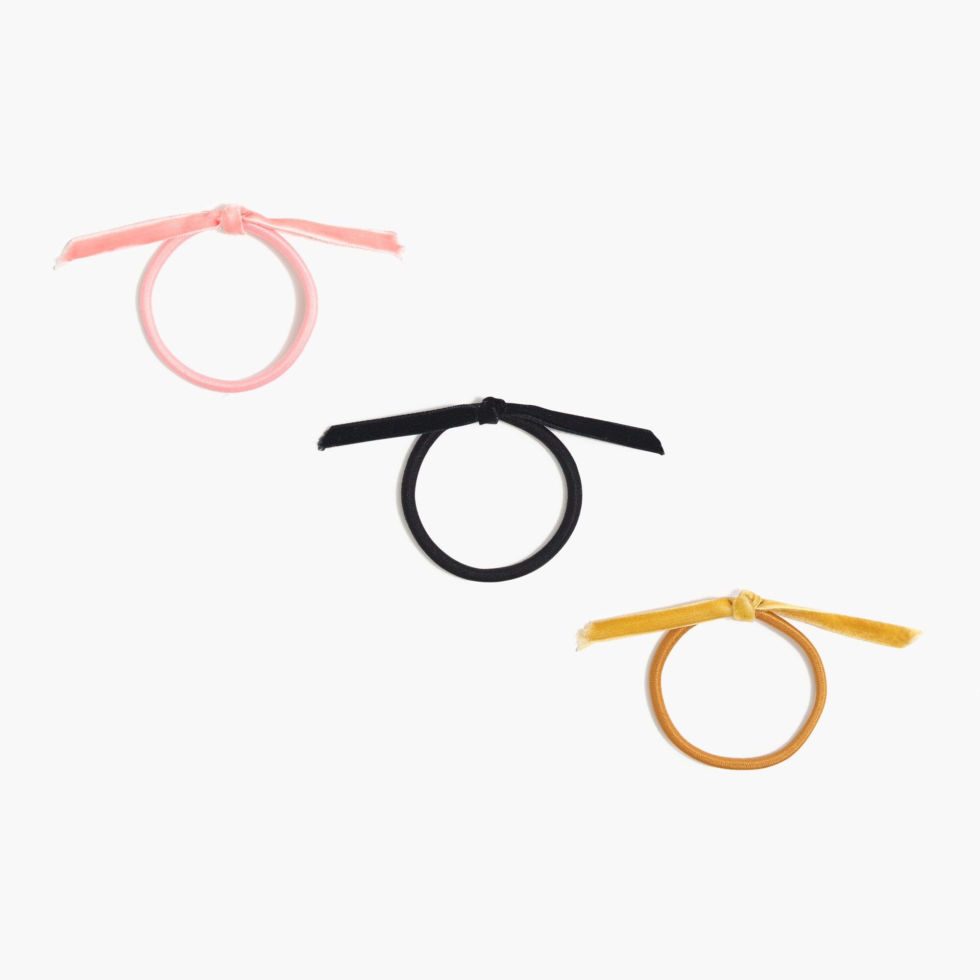 Velvet knot hair ties three-pack