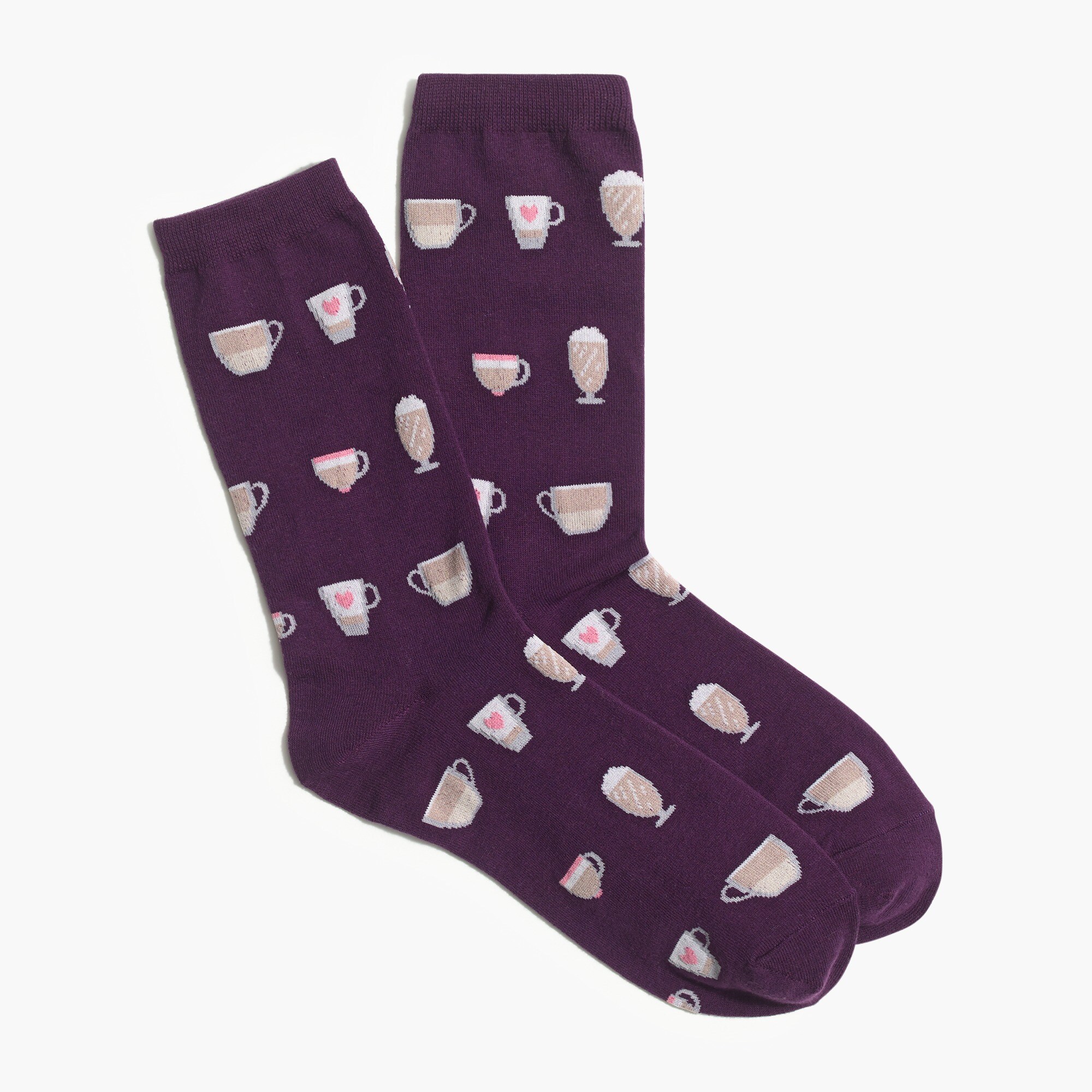 Heart coffee mugs trouser socks