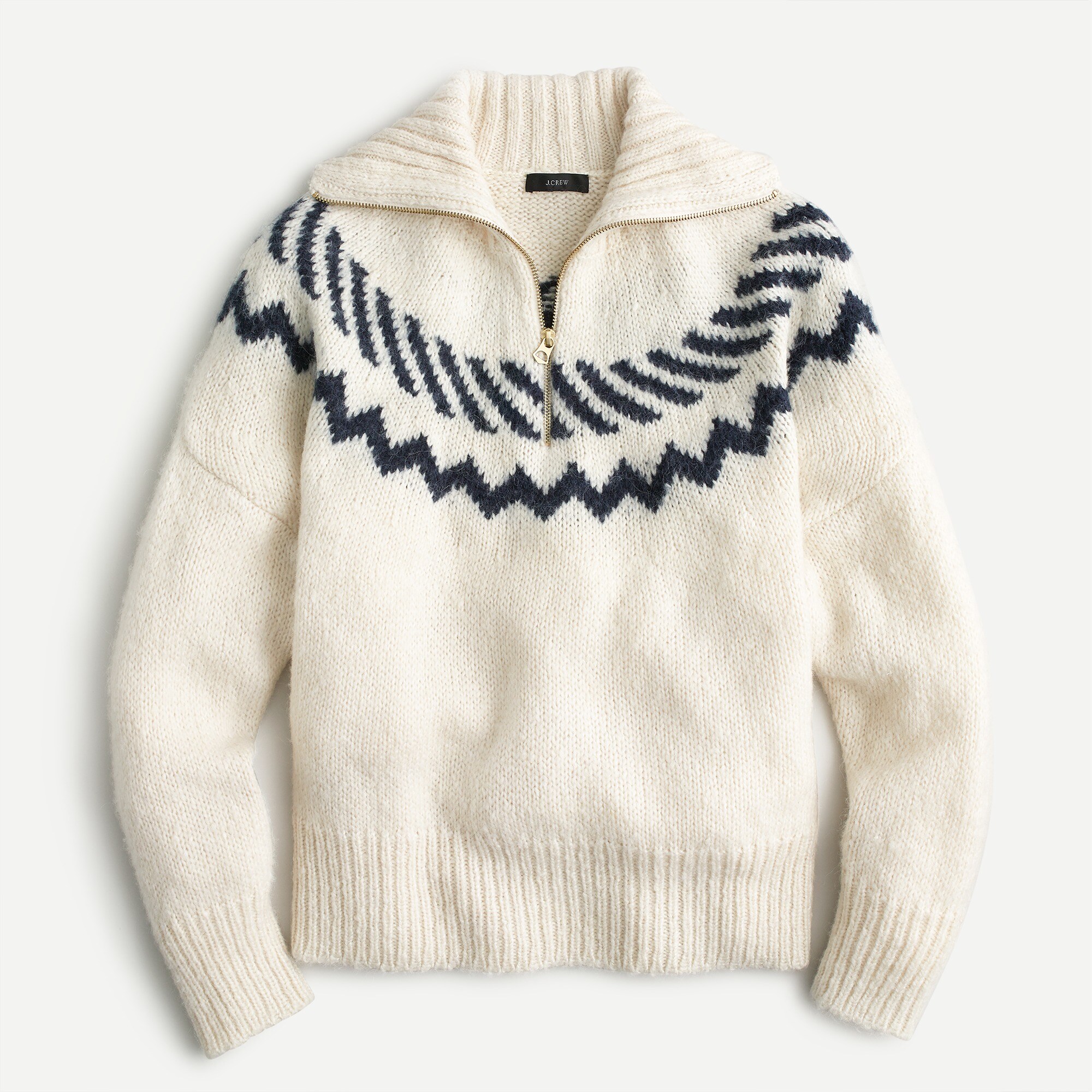 Half-zip turtleneck sweater in Fair Isle