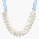 Crystal and pearl two-layer statement necklace