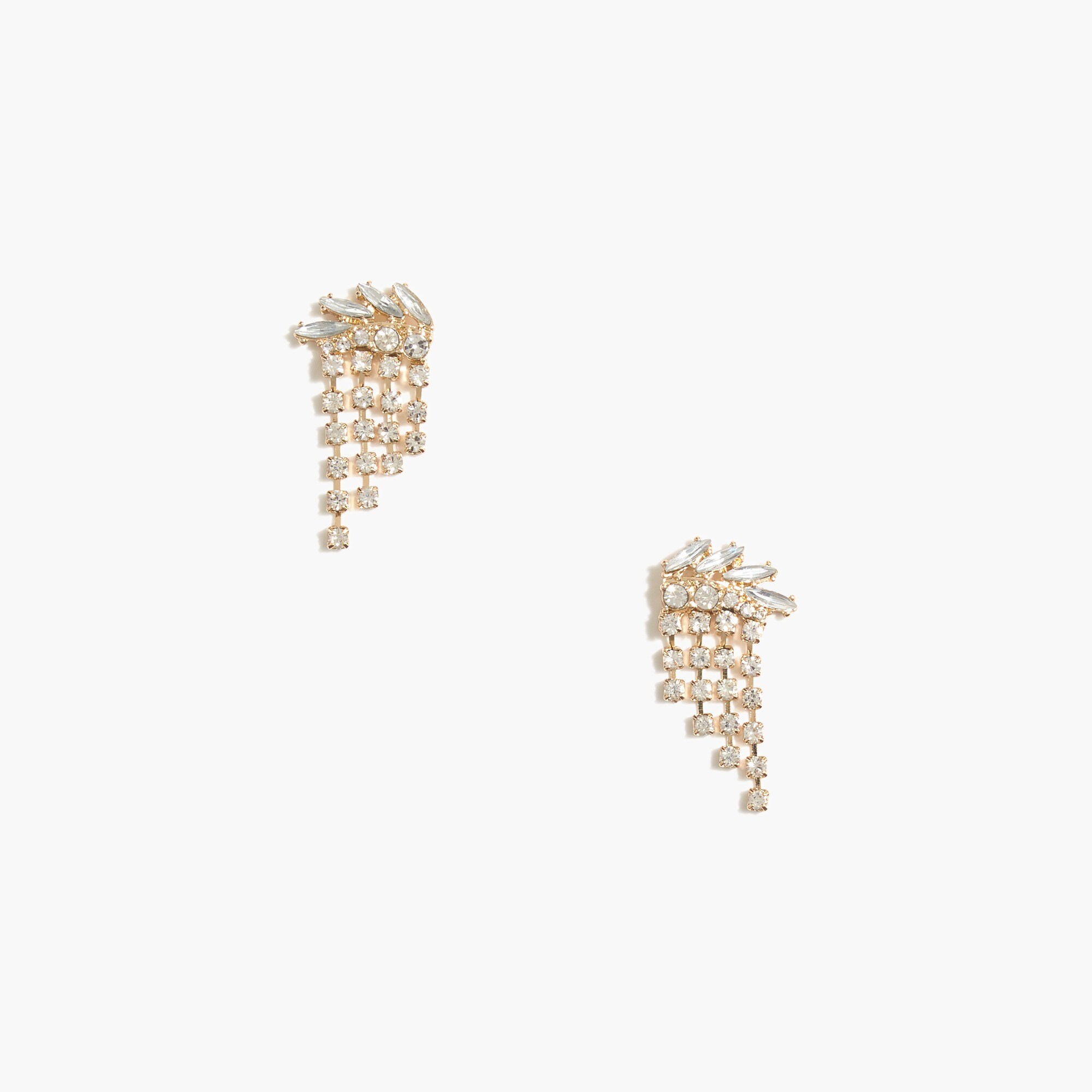 Crystal waterfall crawler earrings