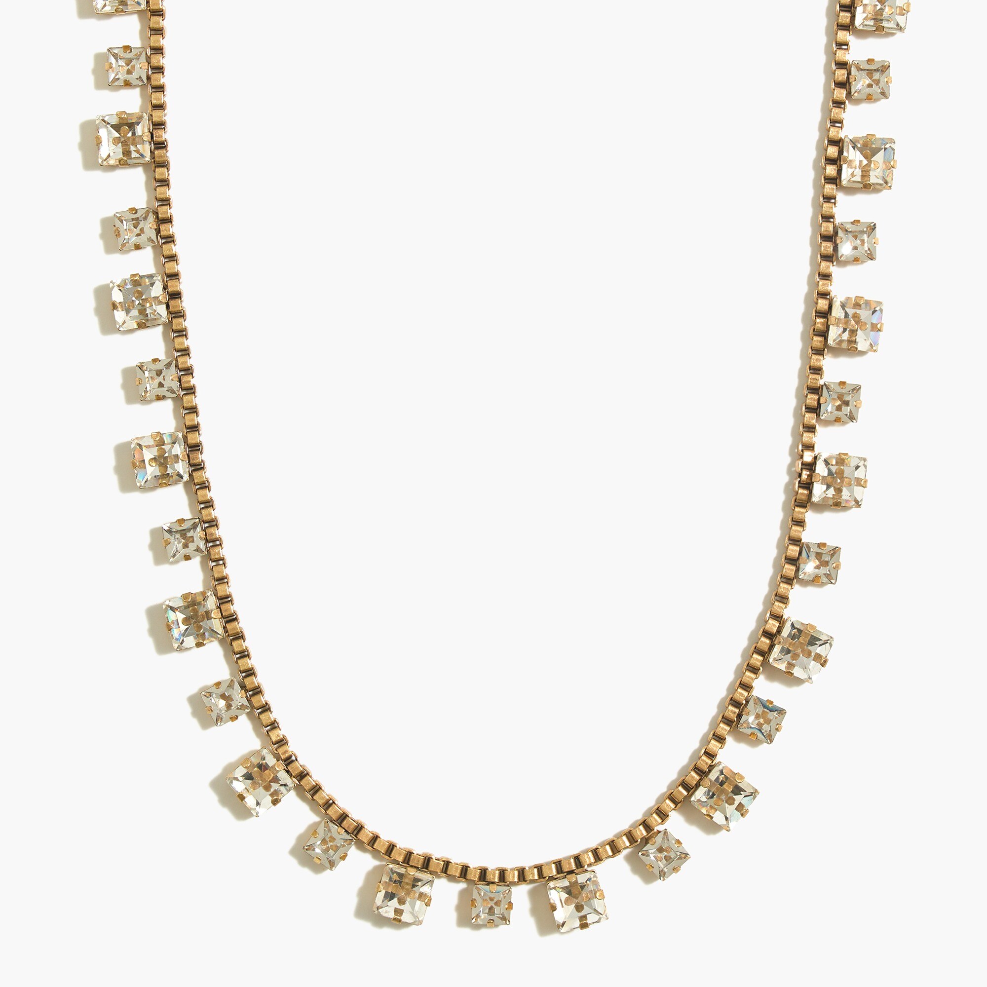 Deco square crystal statement necklace