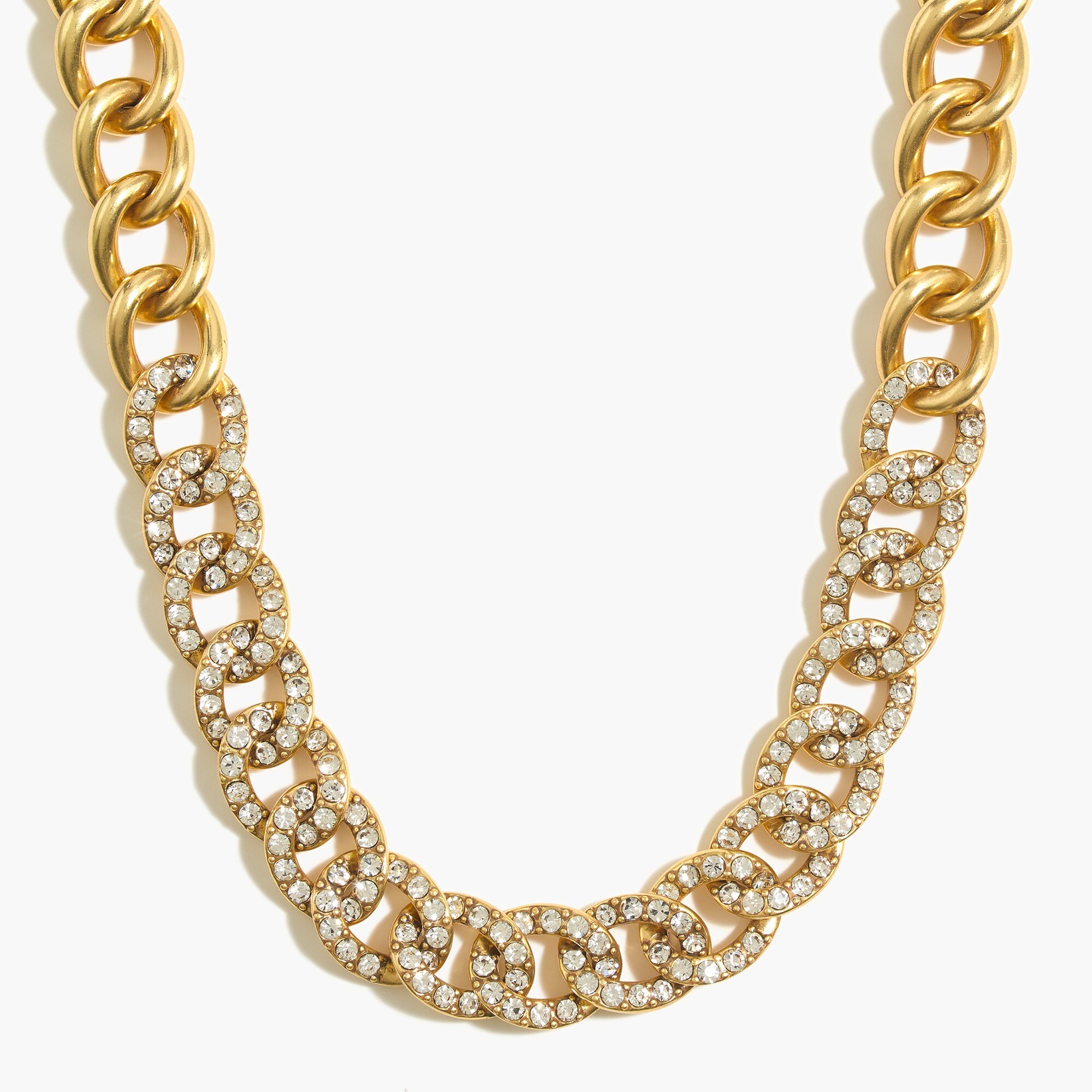 Pavé  crystal-link statement necklace