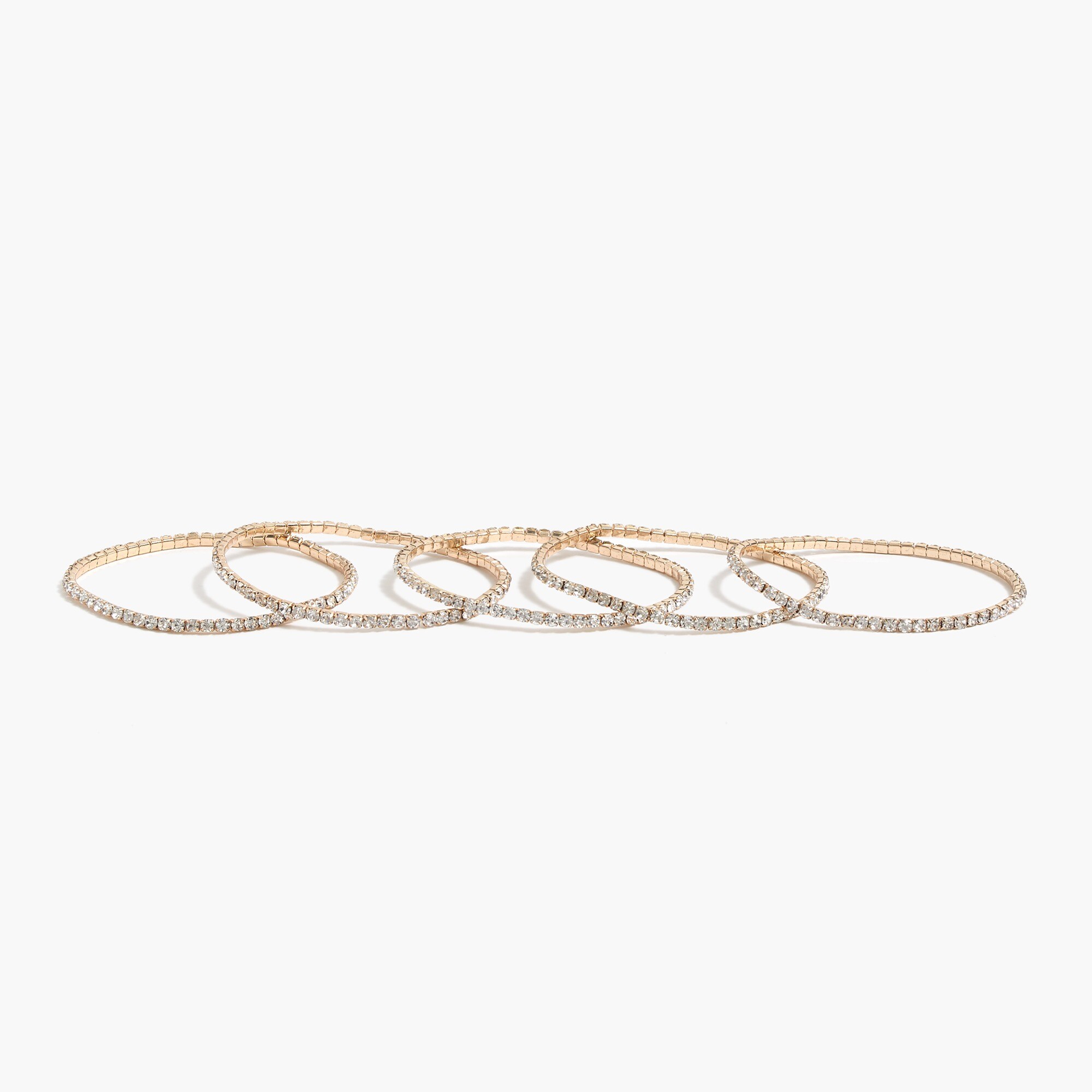 Crystal stretch bracelets set-of-five