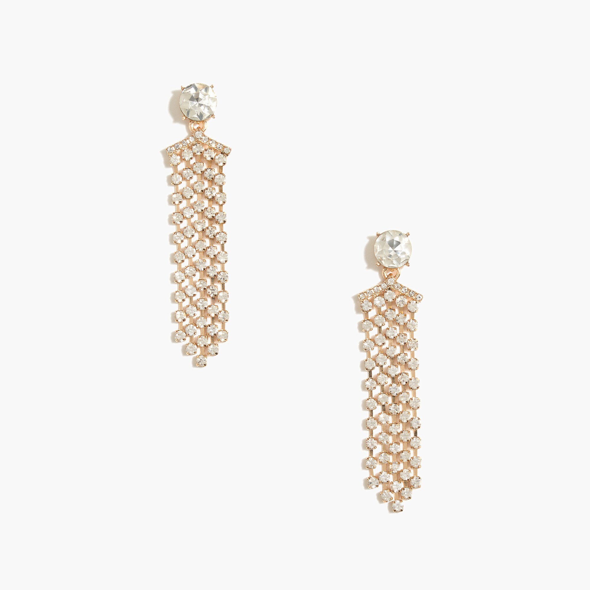 Crystal waterfall with sparkly studs earrings