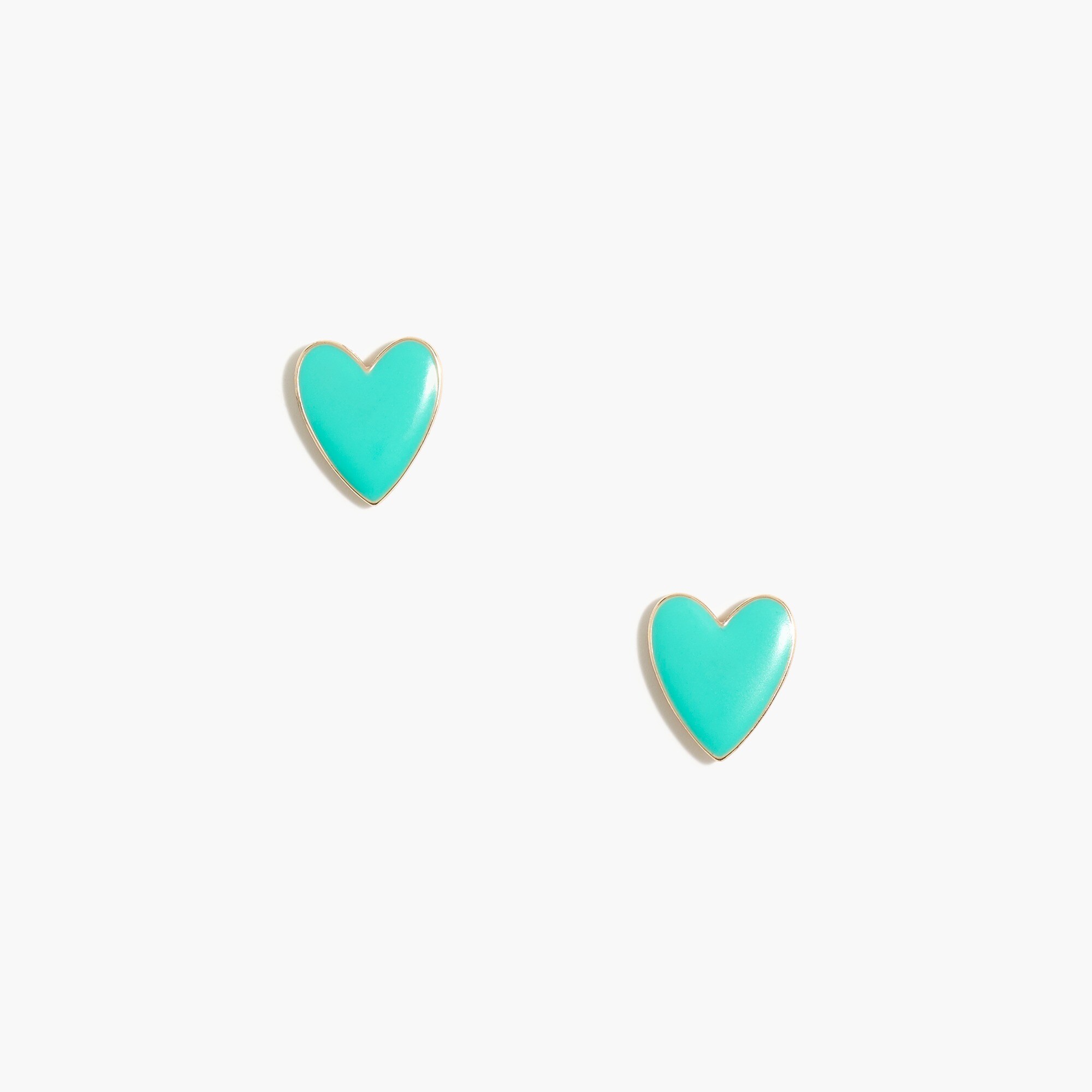 Enamel heart stud earrings