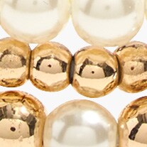 Mixed gold beaded bracelets set-of-three GOLD mixed gold beaded bracelets set-of-three for women