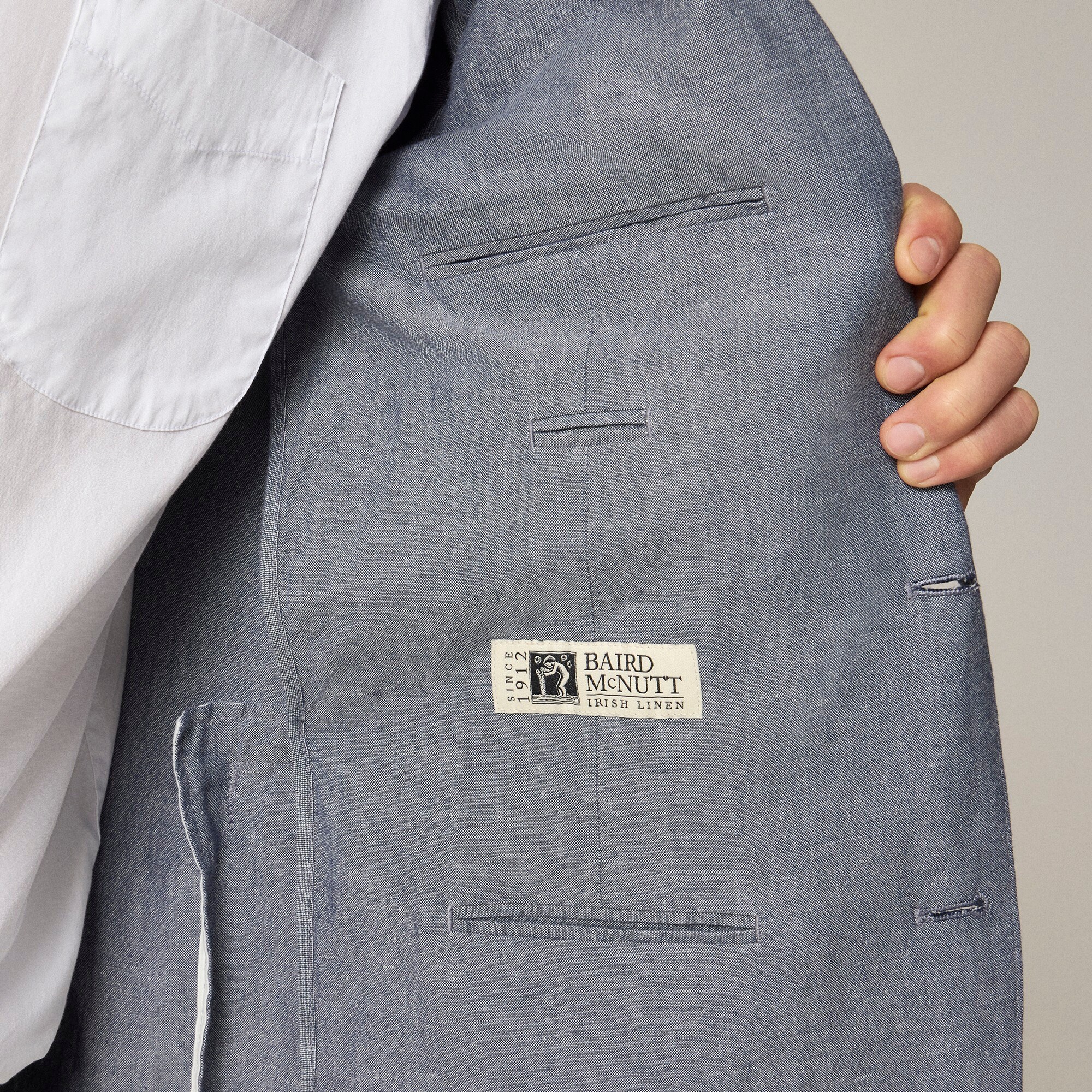 Ludlow Slim-fit unstructured suit jacket in Irish cotton-linen blend