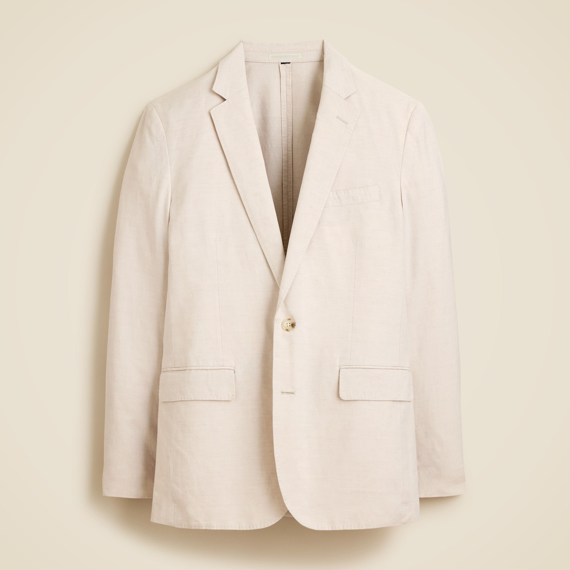 Ludlow Slim fit unstructured suit jacket in Irish cotton linen blend
