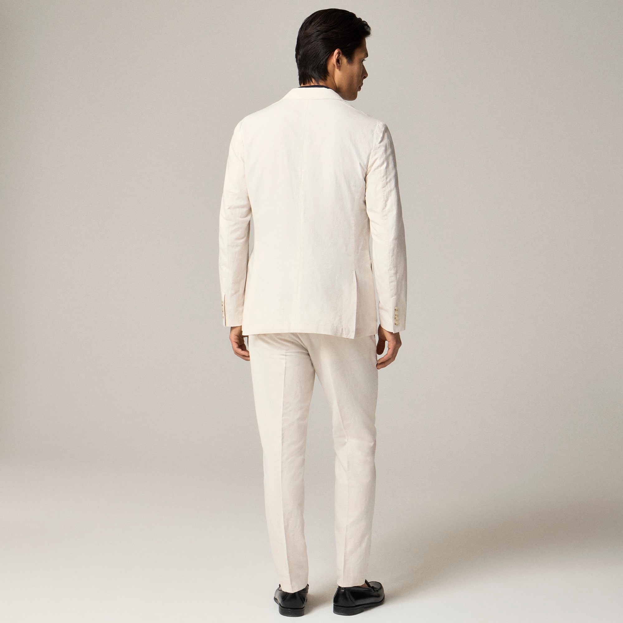 Ludlow Slim-fit unstructured suit jacket in Irish cotton-linen blend