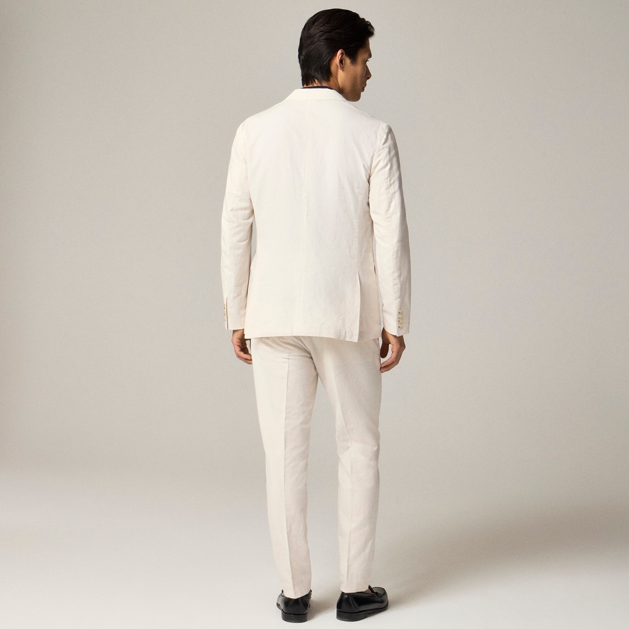Ludlow Slim-fit unstructured suit jacket in Irish cotton-linen blend