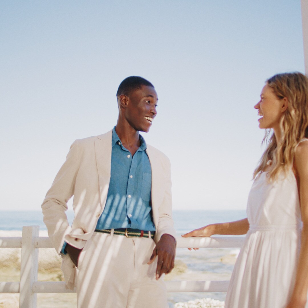 Ludlow Slim-fit unstructured suit jacket in Irish cotton-linen blend