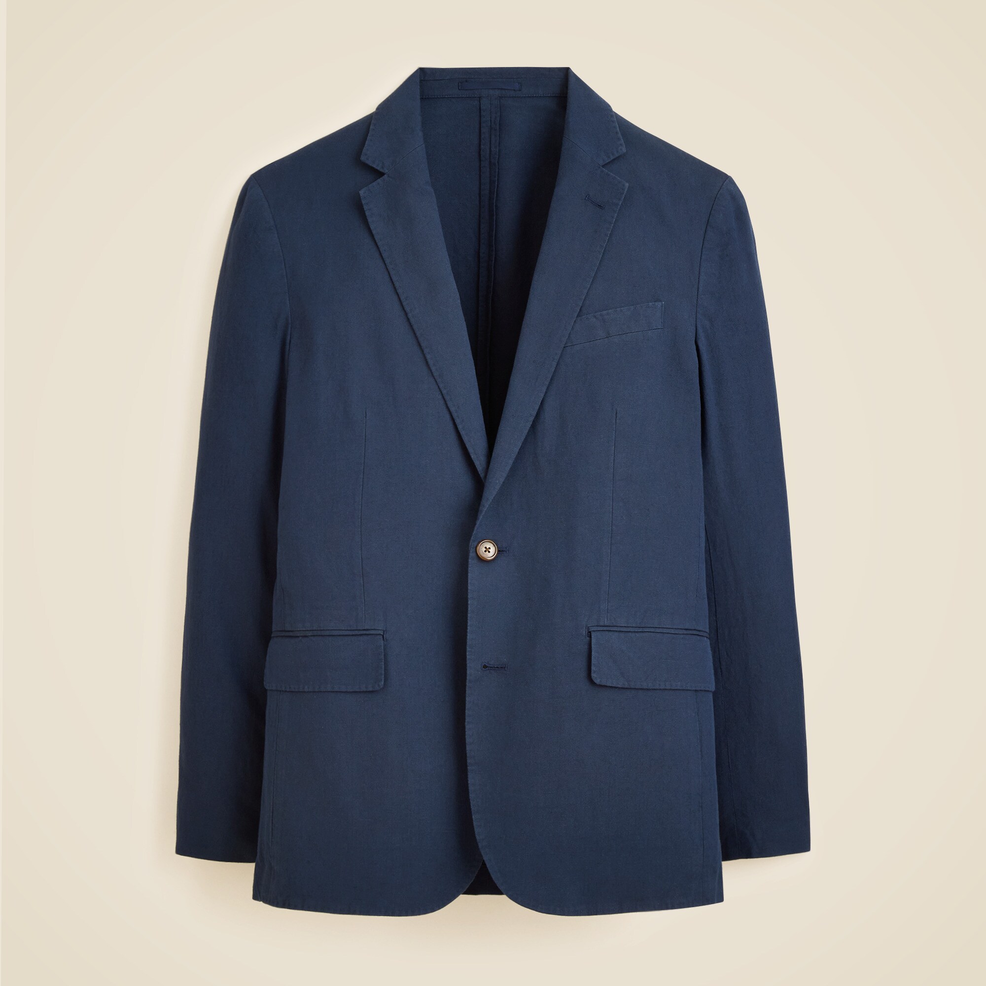 Ludlow Slim-fit unstructured suit jacket in Irish cotton-linen blend