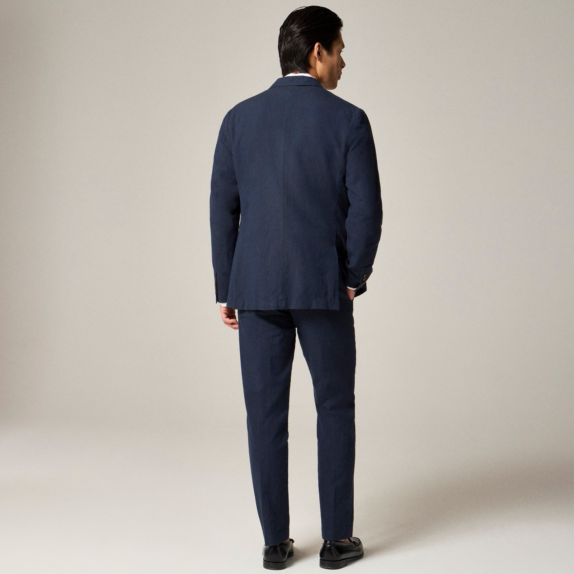 Ludlow Slim-fit unstructured suit jacket in Irish cotton-linen blend